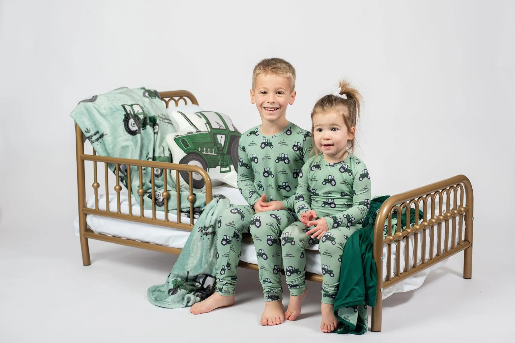 AFC Green Tractor Toddler/Youth Bamboo Pajama Set - Image 3