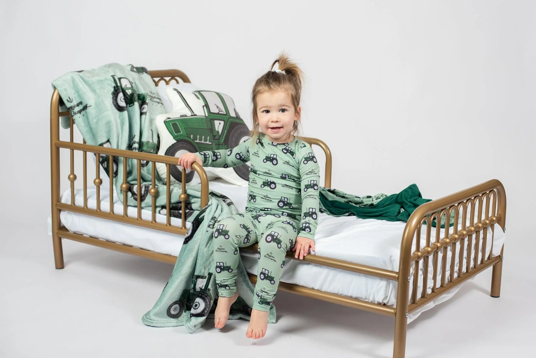 AFC Green Tractor Toddler/Youth Bamboo Pajama Set - Image 4