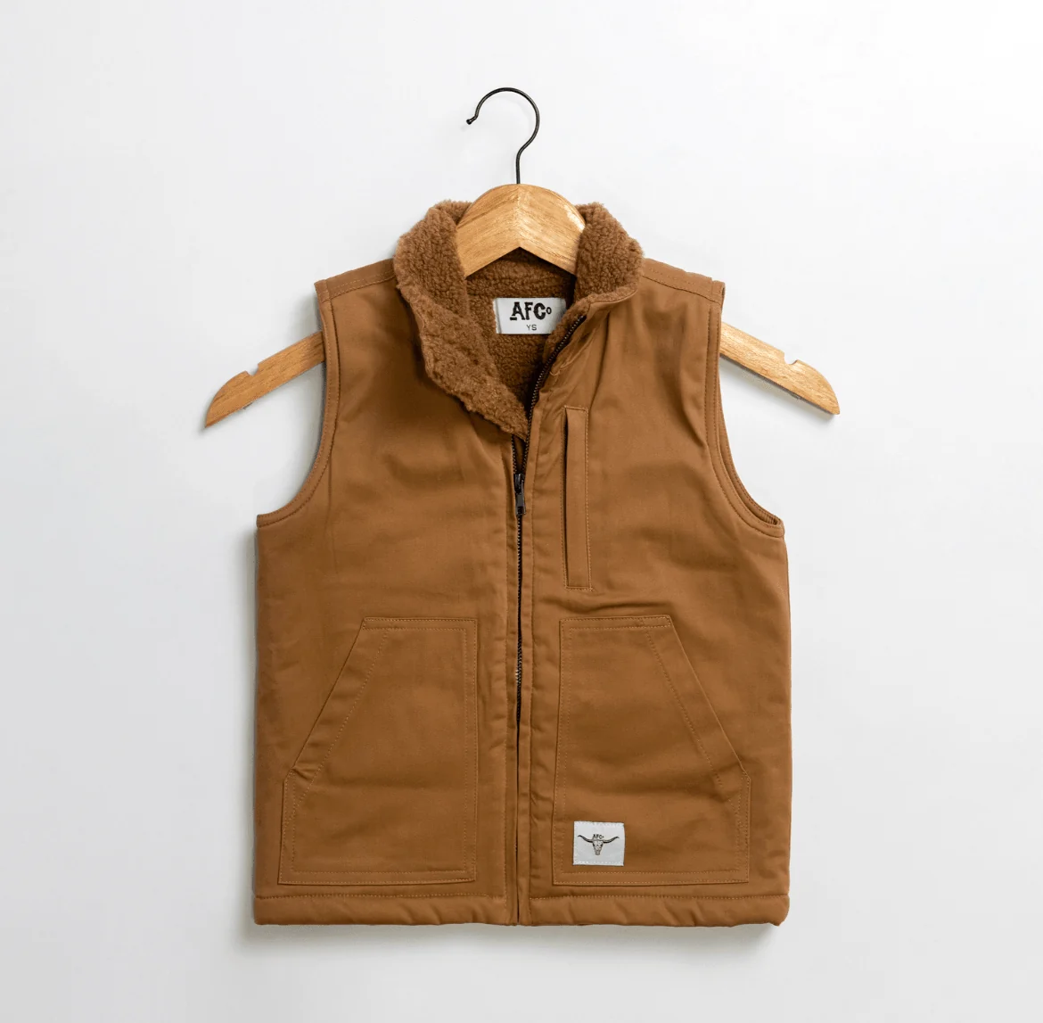 AFC Sherpa Lined Brown Vest - Toddler/Youth - Image 3
