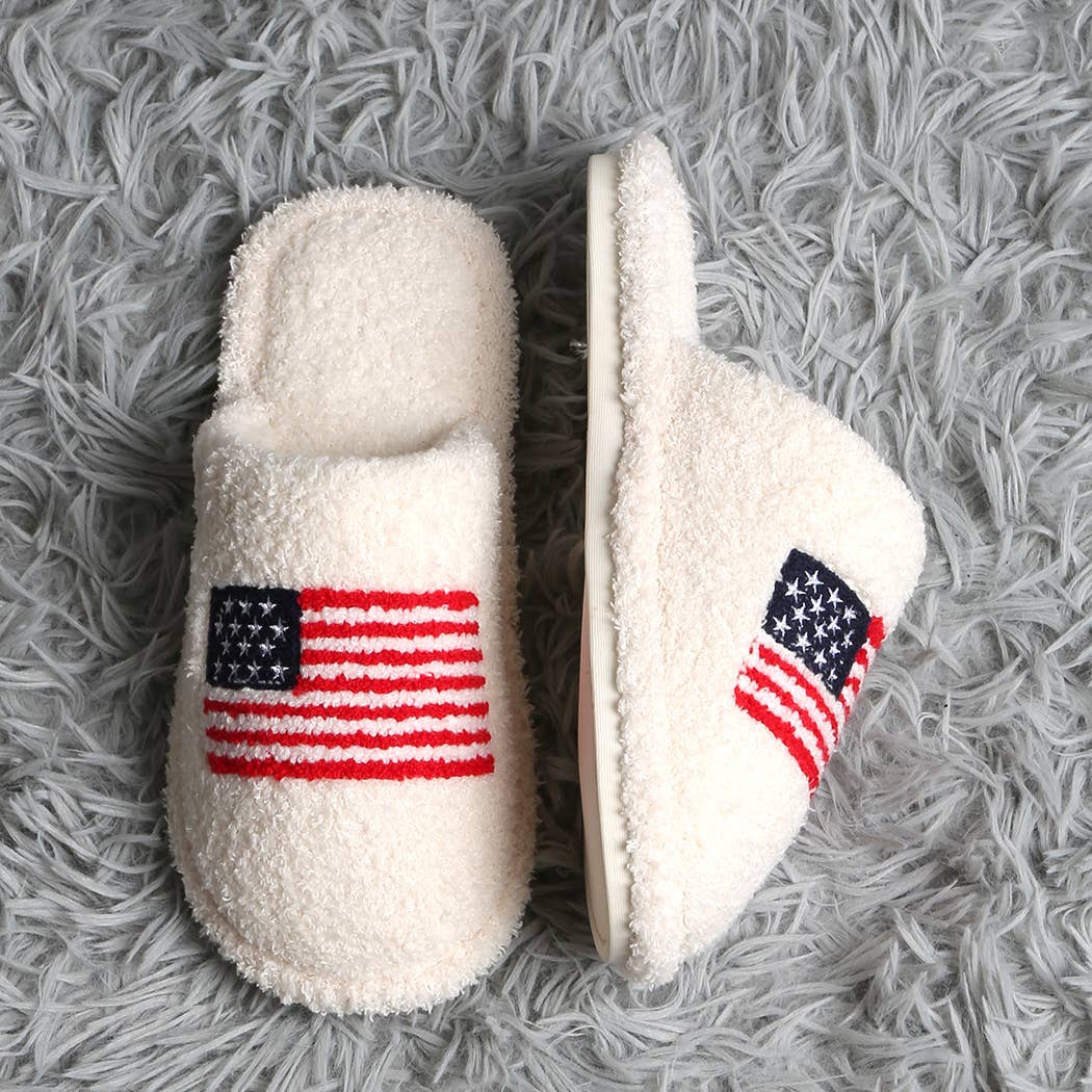 American Flag Embroidered Slippers - Image 4