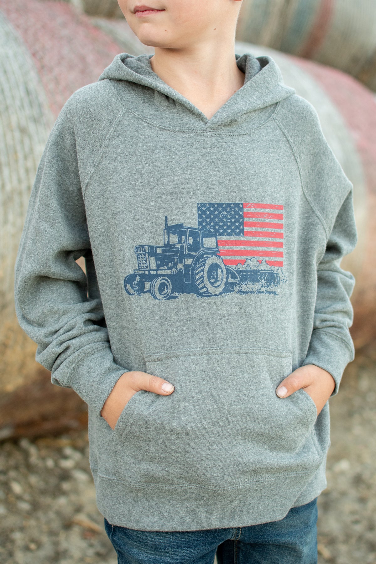 Patriotic Tractor Toddler/Youth Hoodie - Image 2