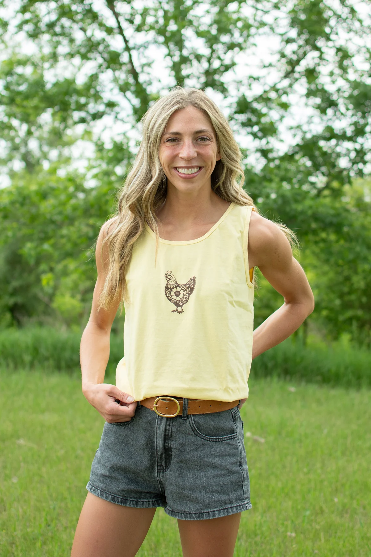 Backyard Chickens Social Club Yellow Tank Top - Image 6