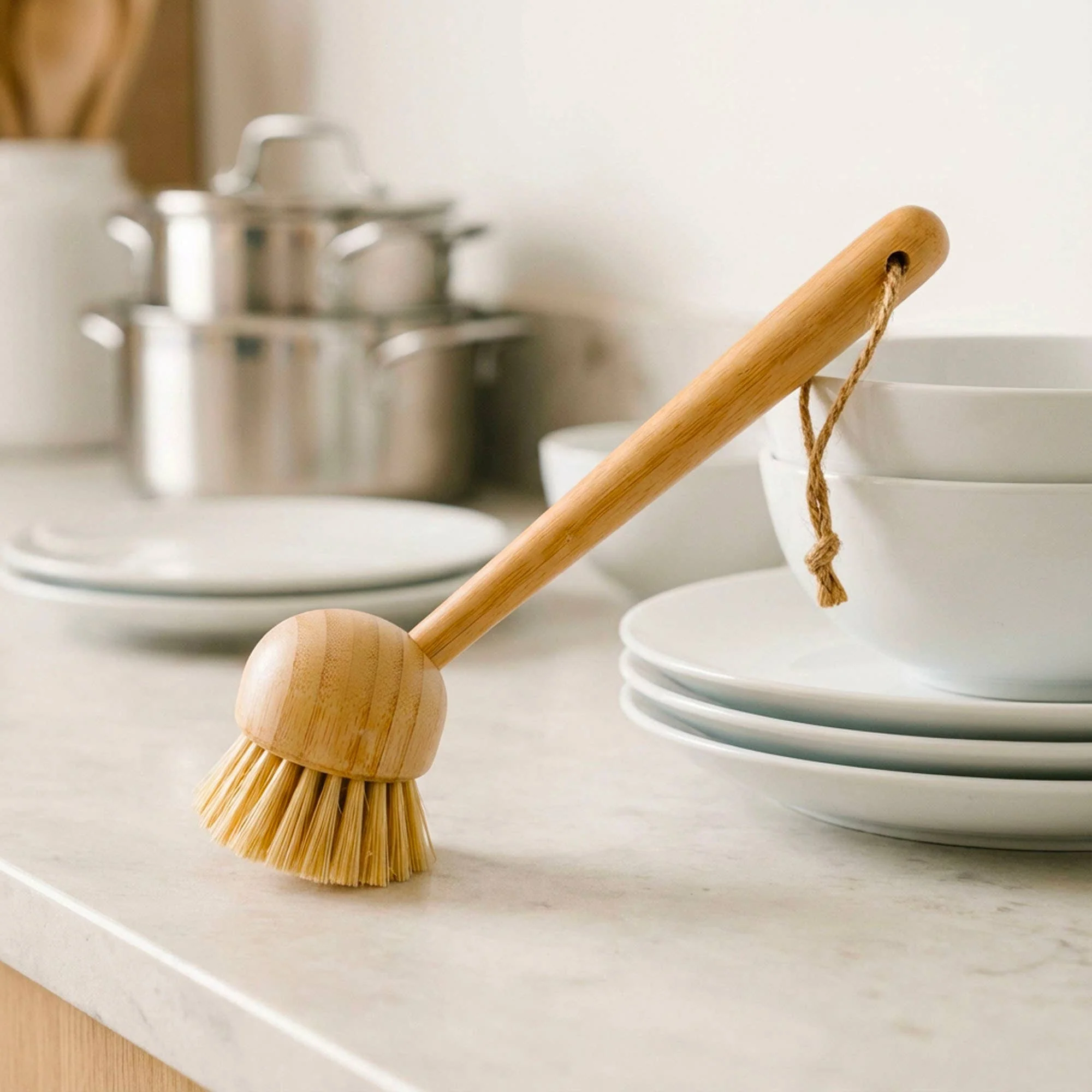 Bamboo Kitchen Dish Scrubber - Image 4