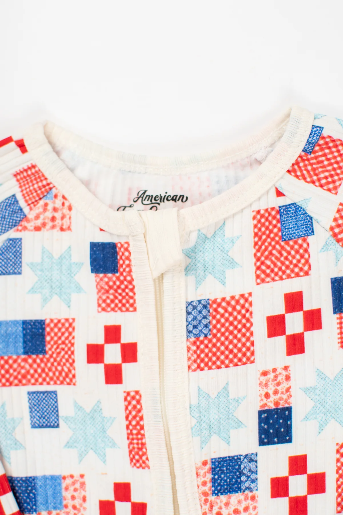 Patriotic Patchwork Baby Ribbed Cotton Zippy - Image 3