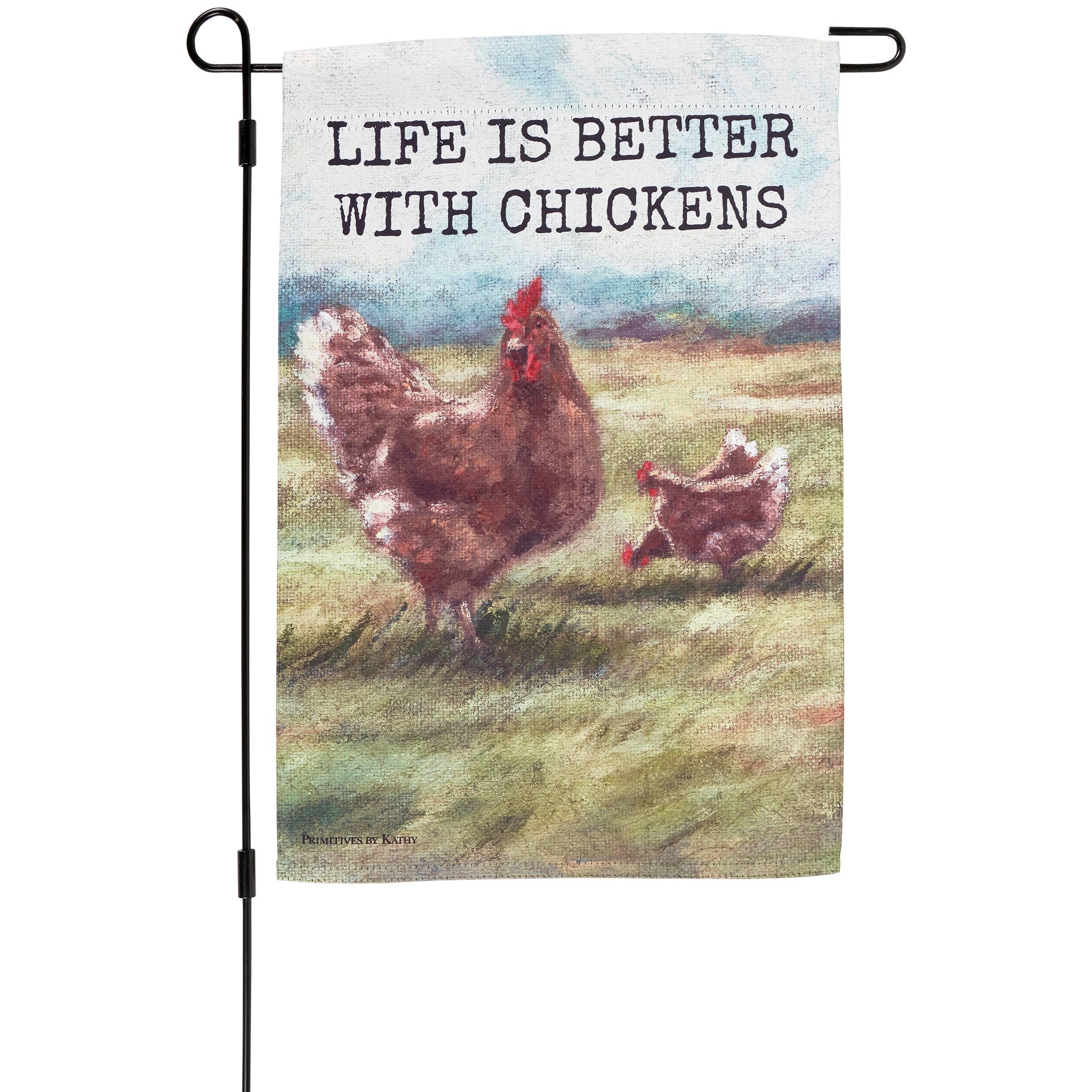 Life Is Better With Chickens' Garden Flag