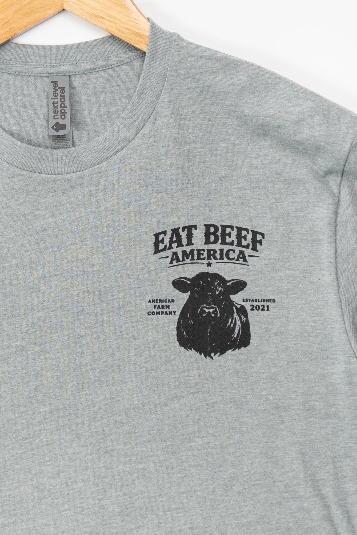 Black Angus 'Eat Beef America' Gray Essentials Tee - Image 11