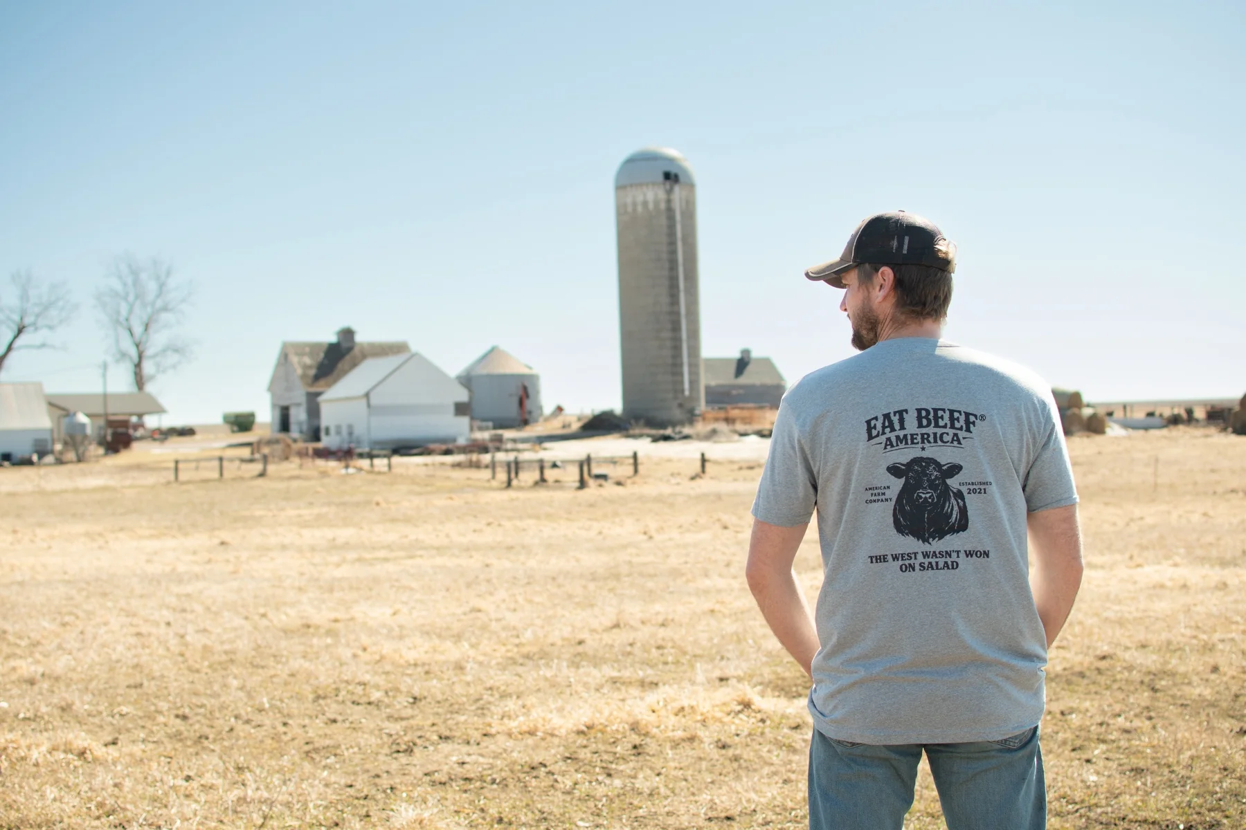 Black Angus 'Eat Beef America' Gray Essentials Tee - Image 7