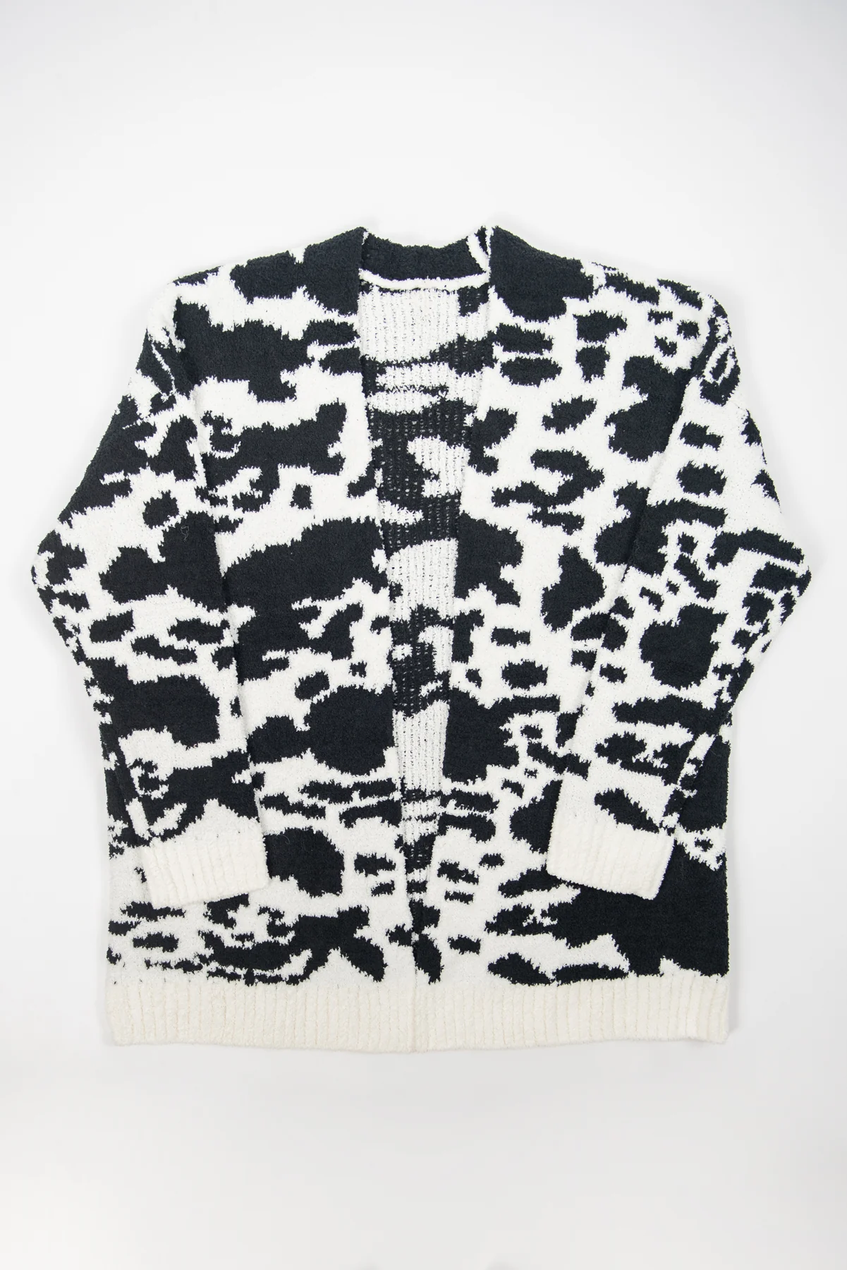 Black Cow Print Luxe Cardigan - Image 9