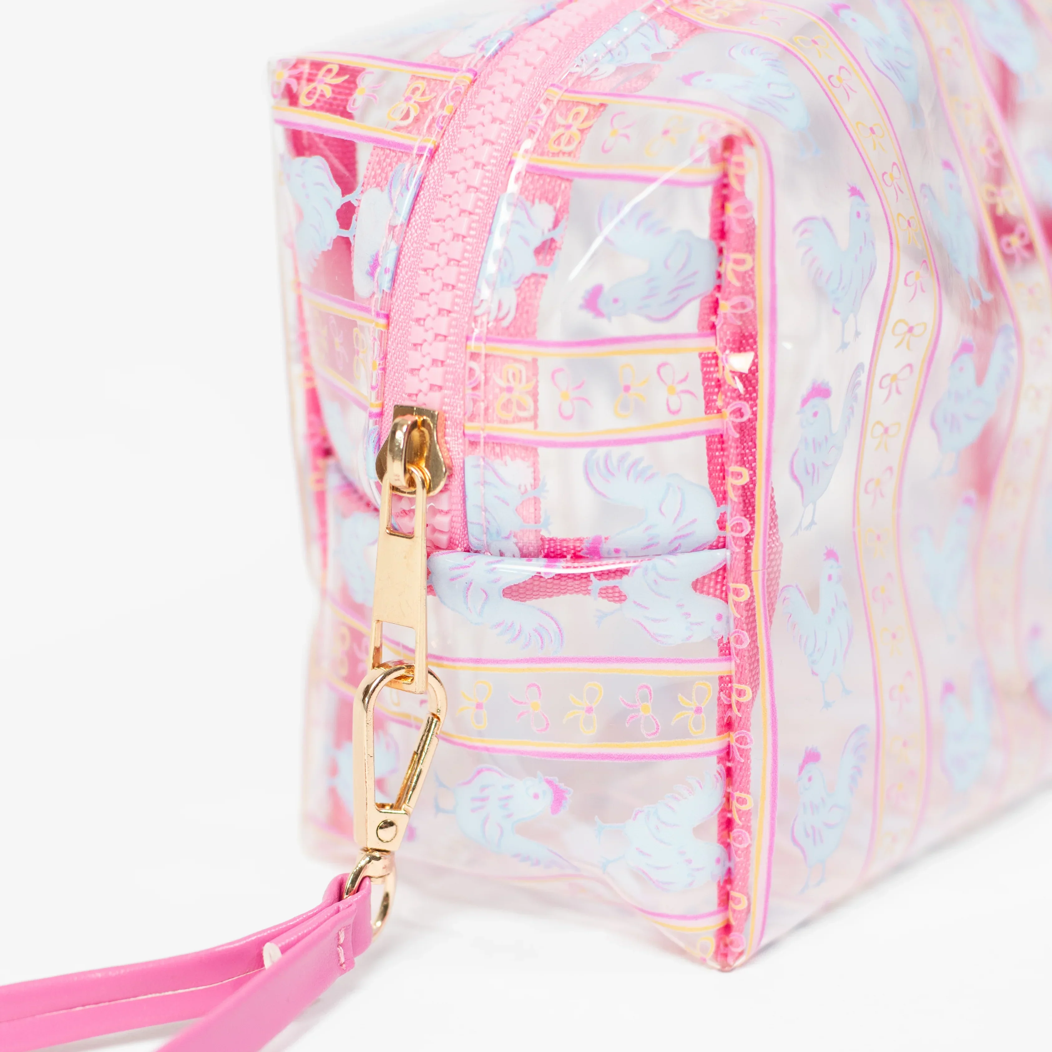 Chickens & Bows Clear Cosmetic Bag - Small - Image 3