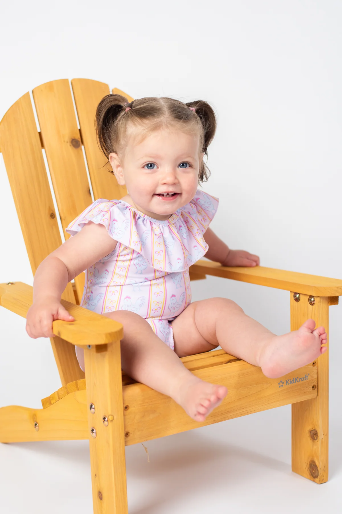 Pink Chickens & Bows Baby Ruffle Swimsuit - Image 6