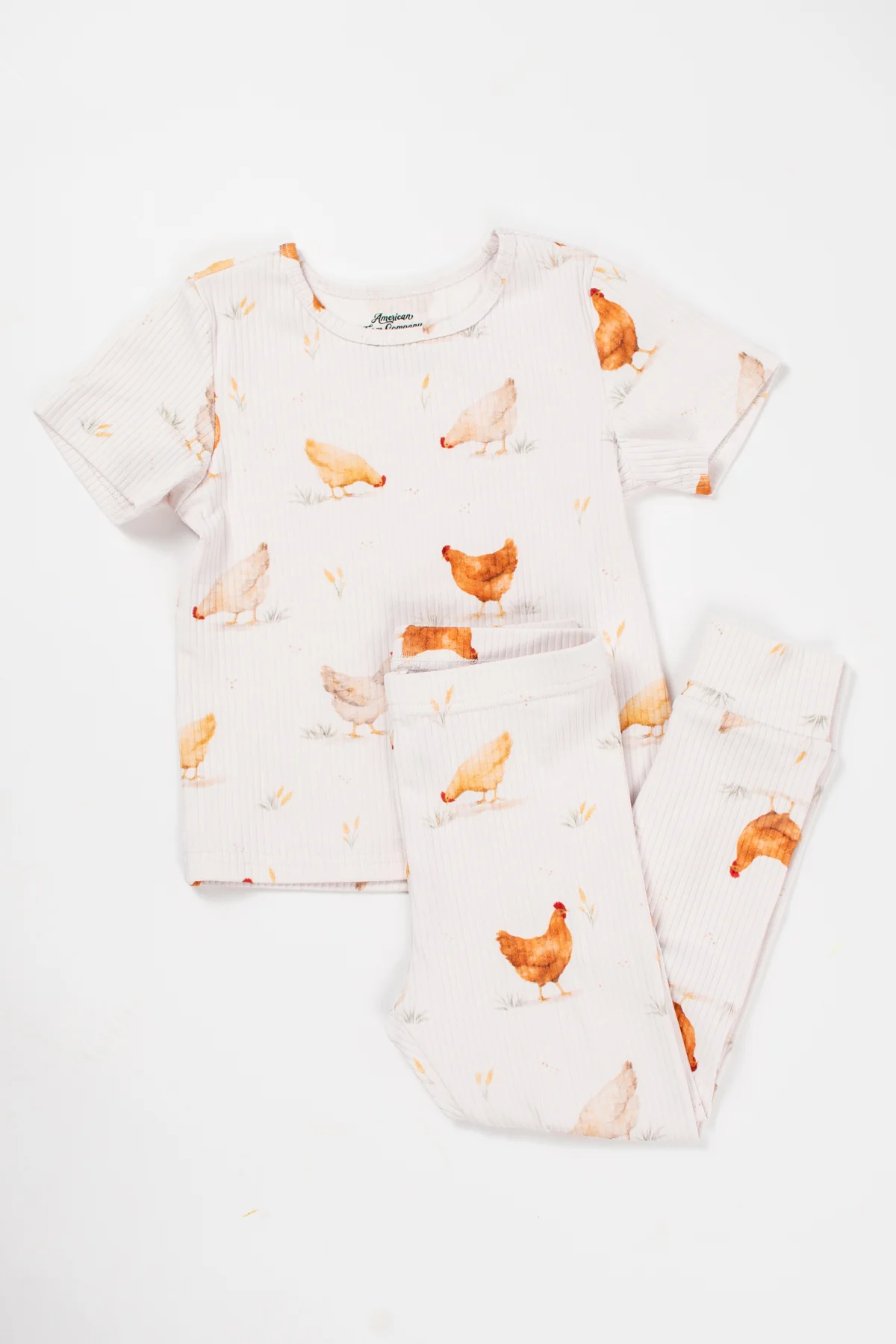 Classic Chickens Toddler/Youth Ribbed Cotton Pajama Set - Image 2