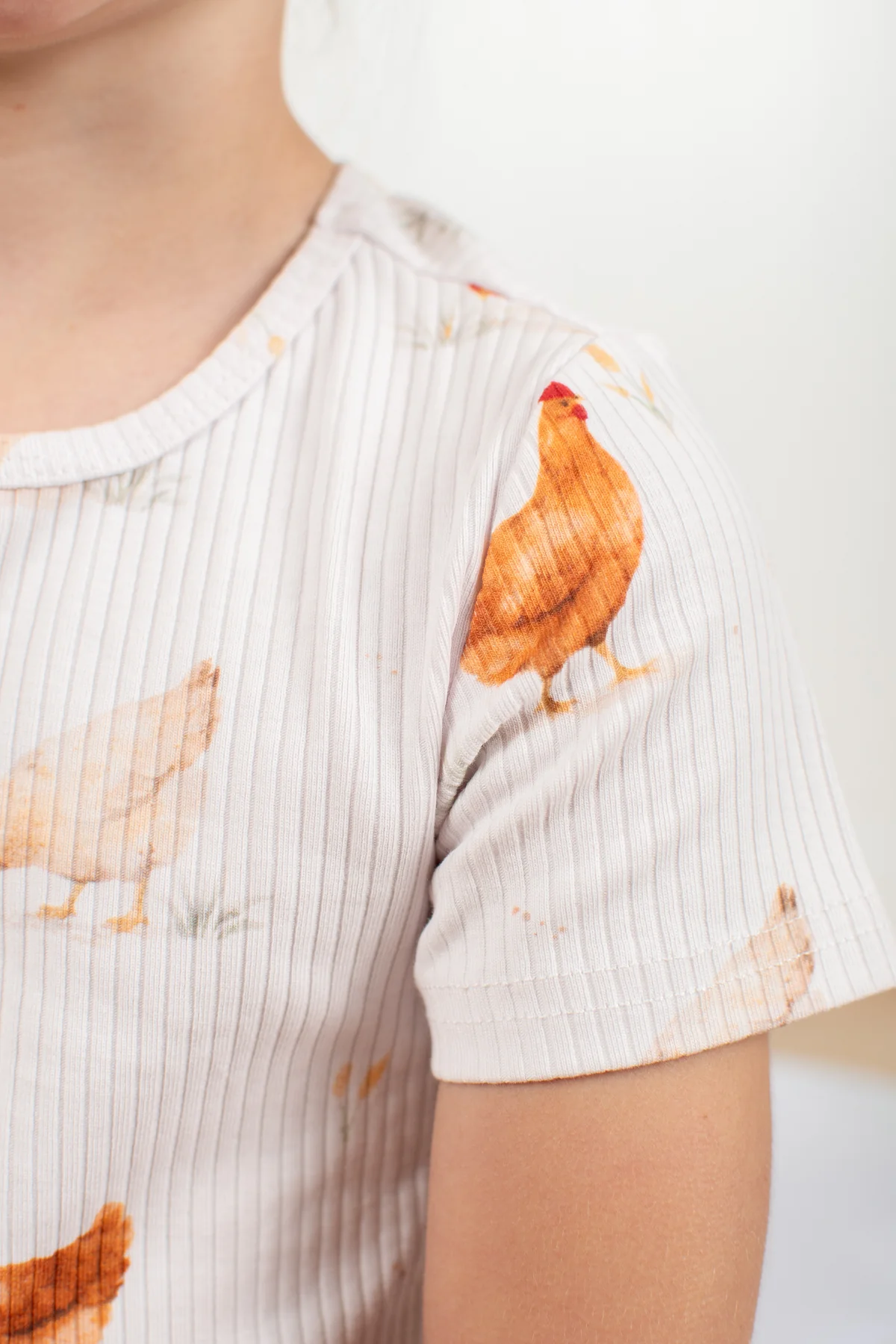 Classic Chickens Toddler/Youth Ribbed Cotton Pajama Set - Image 3