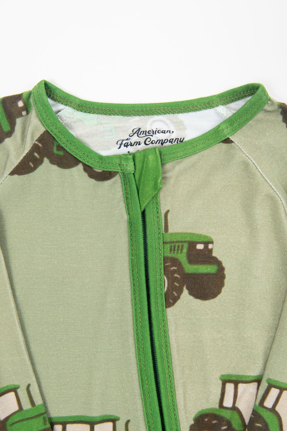 Classic Green Tractor Baby Bamboo Zippy - Image 6