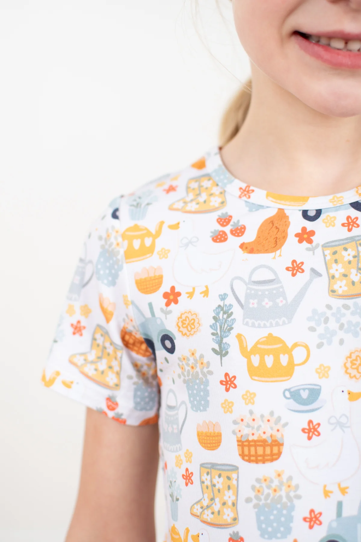 Spring on the Farm Toddler/Youth Bamboo Pajama Set - Image 2