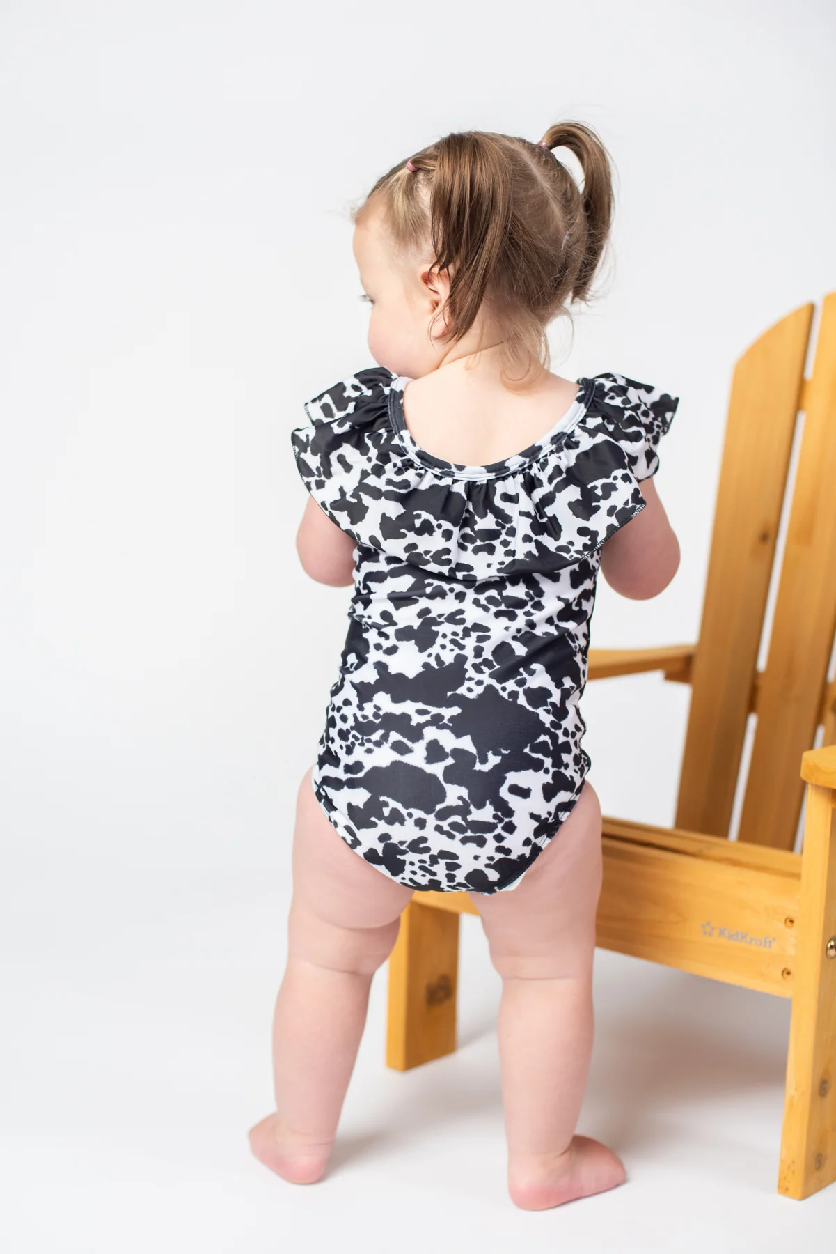 Cow Print Baby Ruffle Swimsuit - Image 6