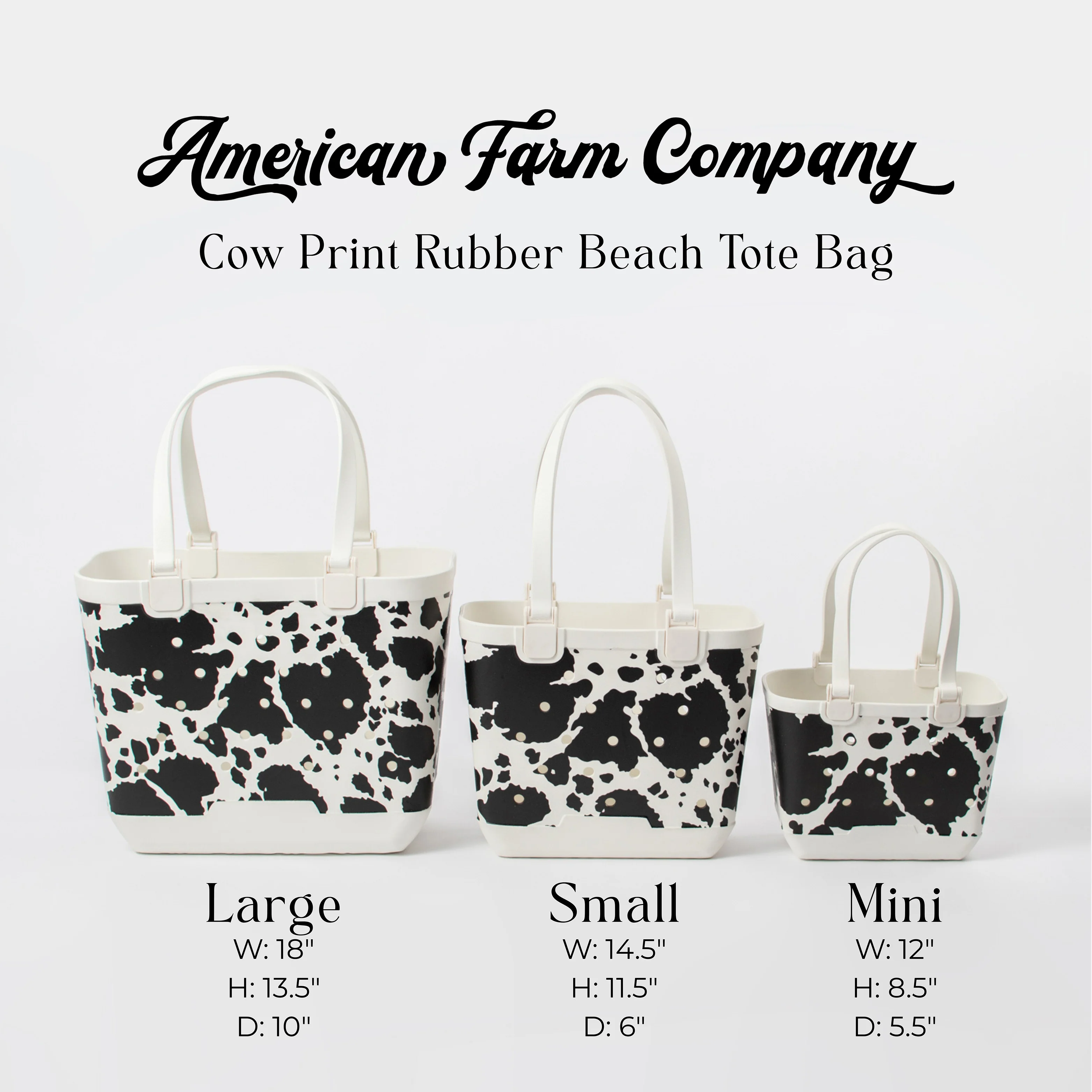 Cow Print Utility Beach Tote - 12" - Image 2