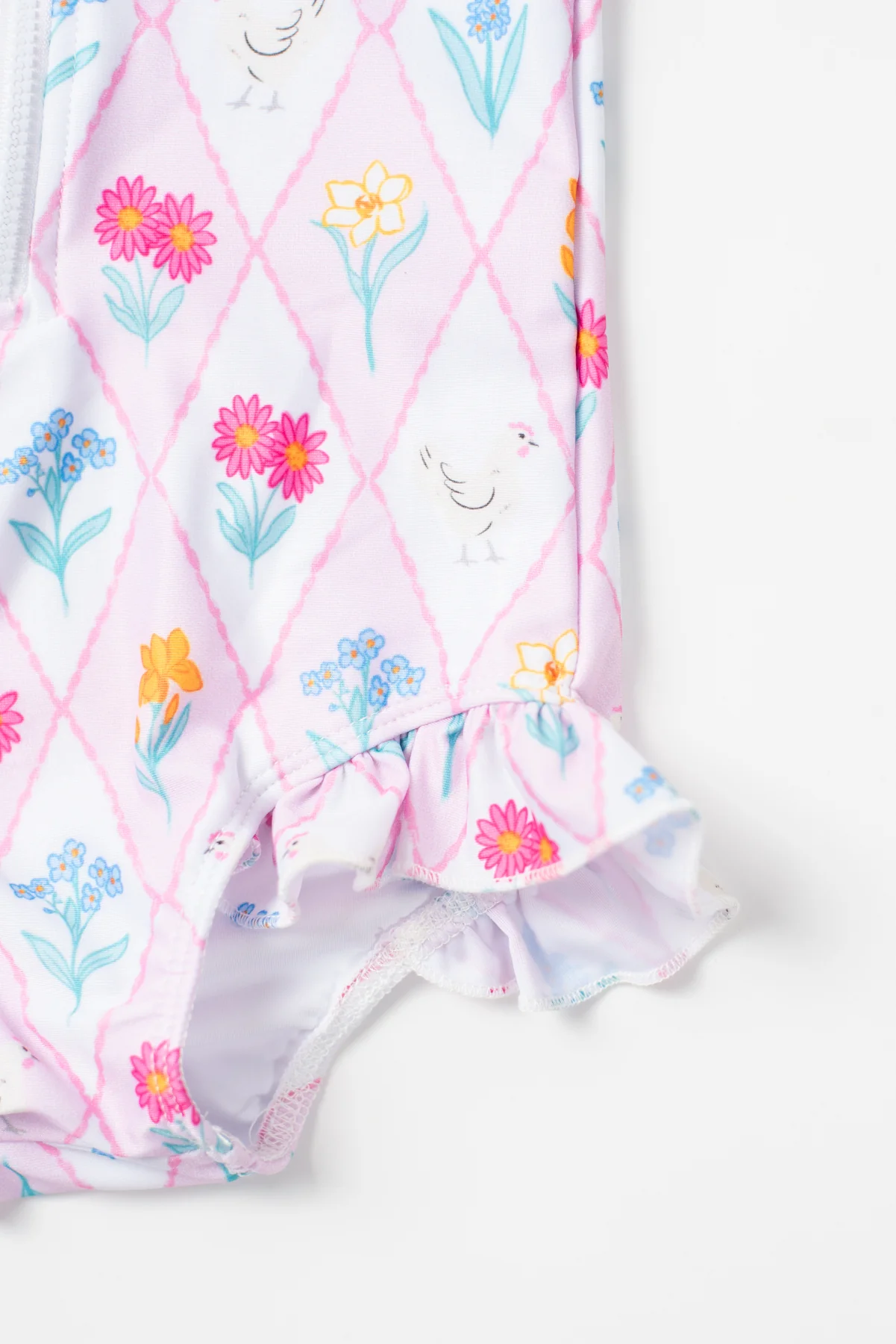 Diamond Floral Chicken Baby Longsleeve Swimsuit - Image 3