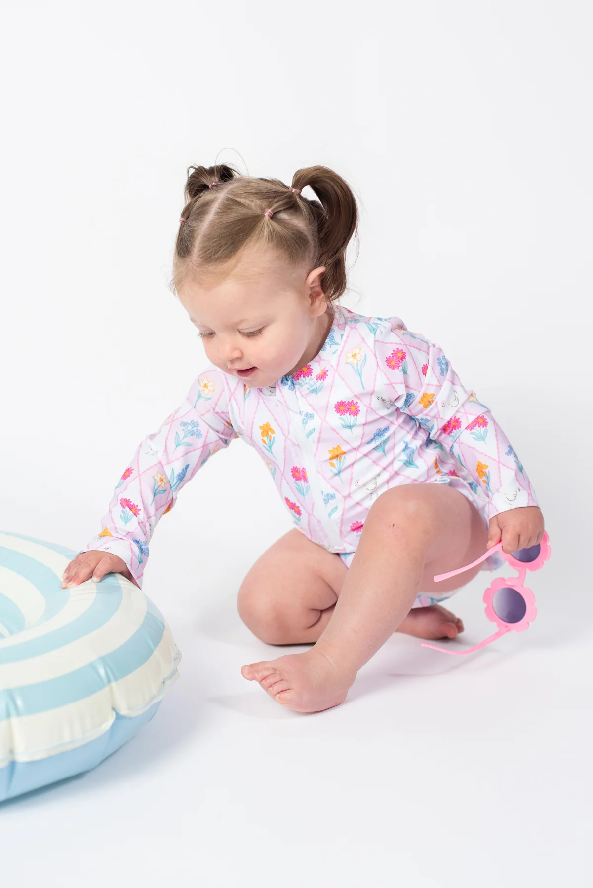 Diamond Floral Chicken Baby Longsleeve Swimsuit - Image 5