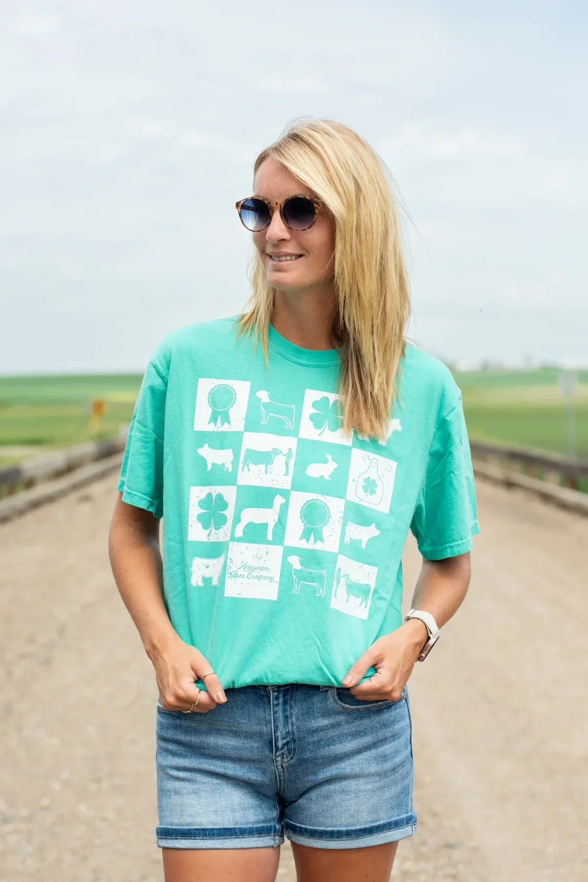 Fair Week Checkers Green Tee - Image 2