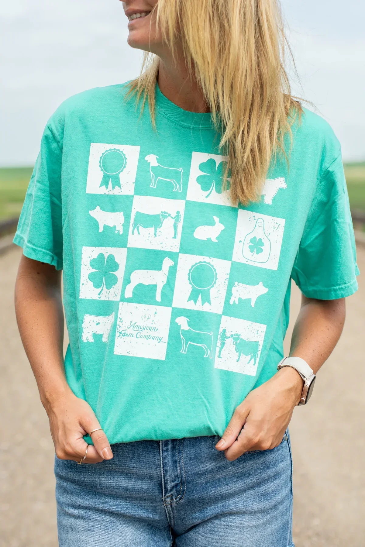 Fair Week Checkers Green Tee - Image 3