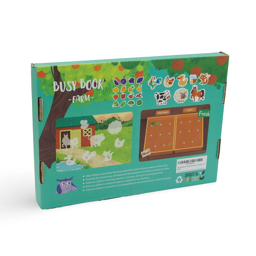 Farm Busy Activity Book for Toddlers w/ Zipper Pouch - Image 7