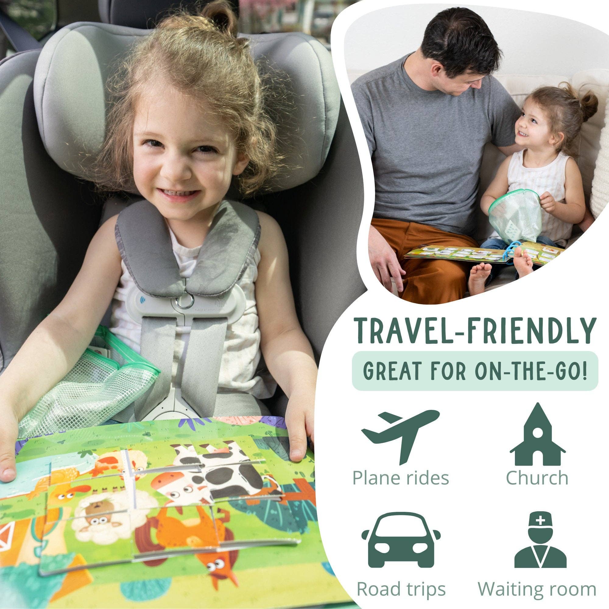 Farm Busy Activity Book for Toddlers w/ Zipper Pouch - Image 8
