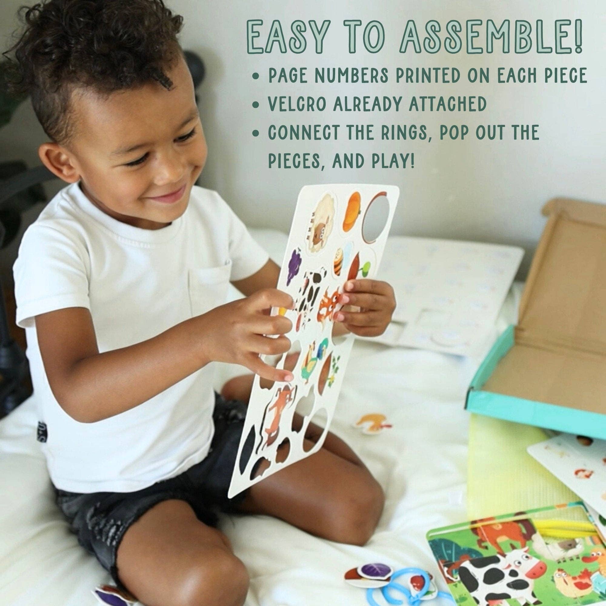 Farm Busy Activity Book for Toddlers w/ Zipper Pouch - Image 9