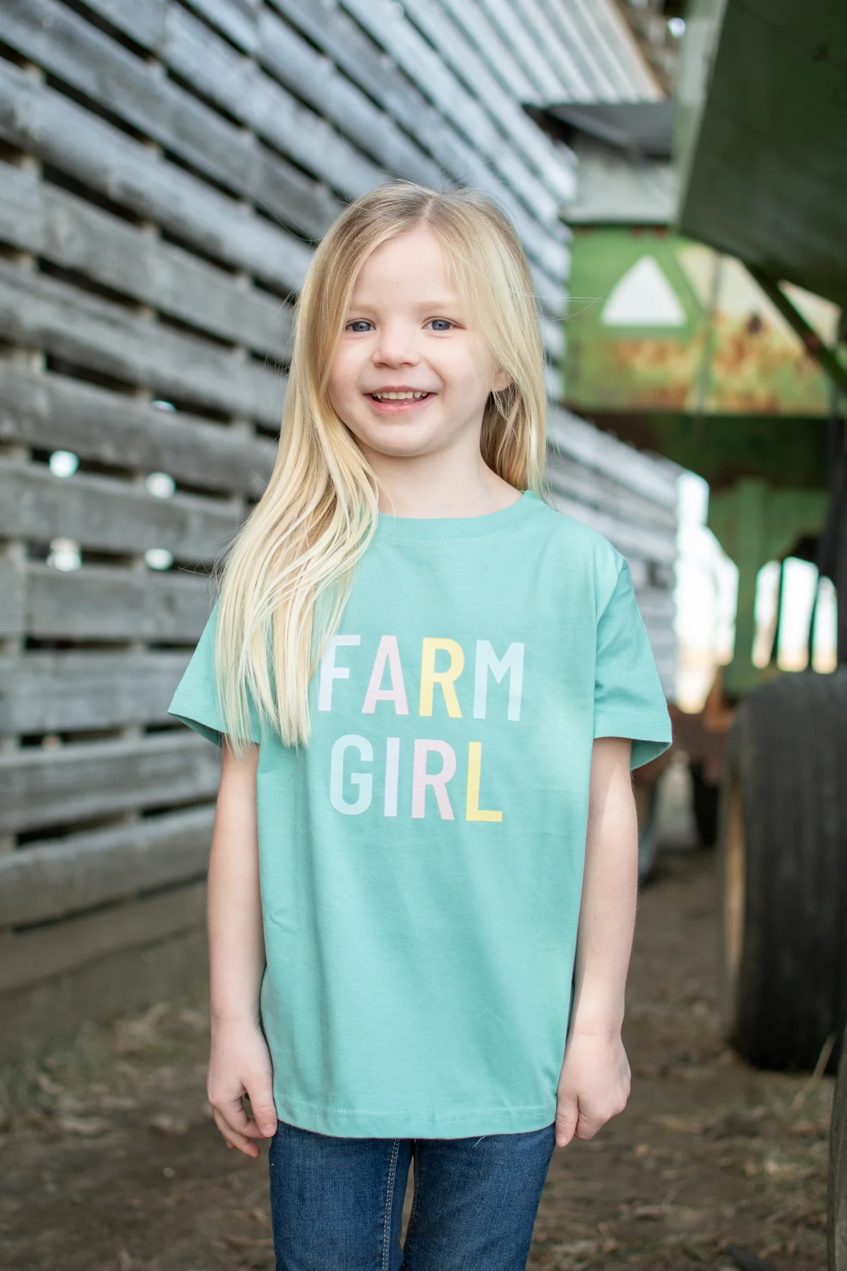 Farm Girl' Teal Toddler/Youth Tee - Image 2
