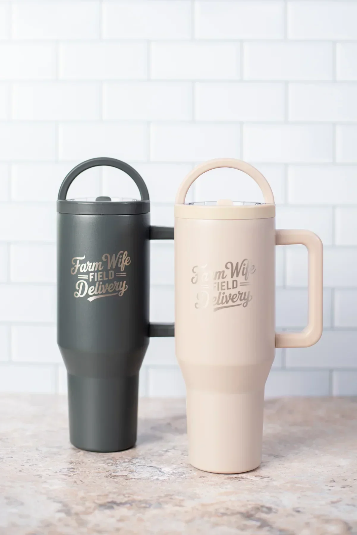 Farm Wife Field Delivery' 40oz Water Tank Tumbler - Charcoal - Image 7