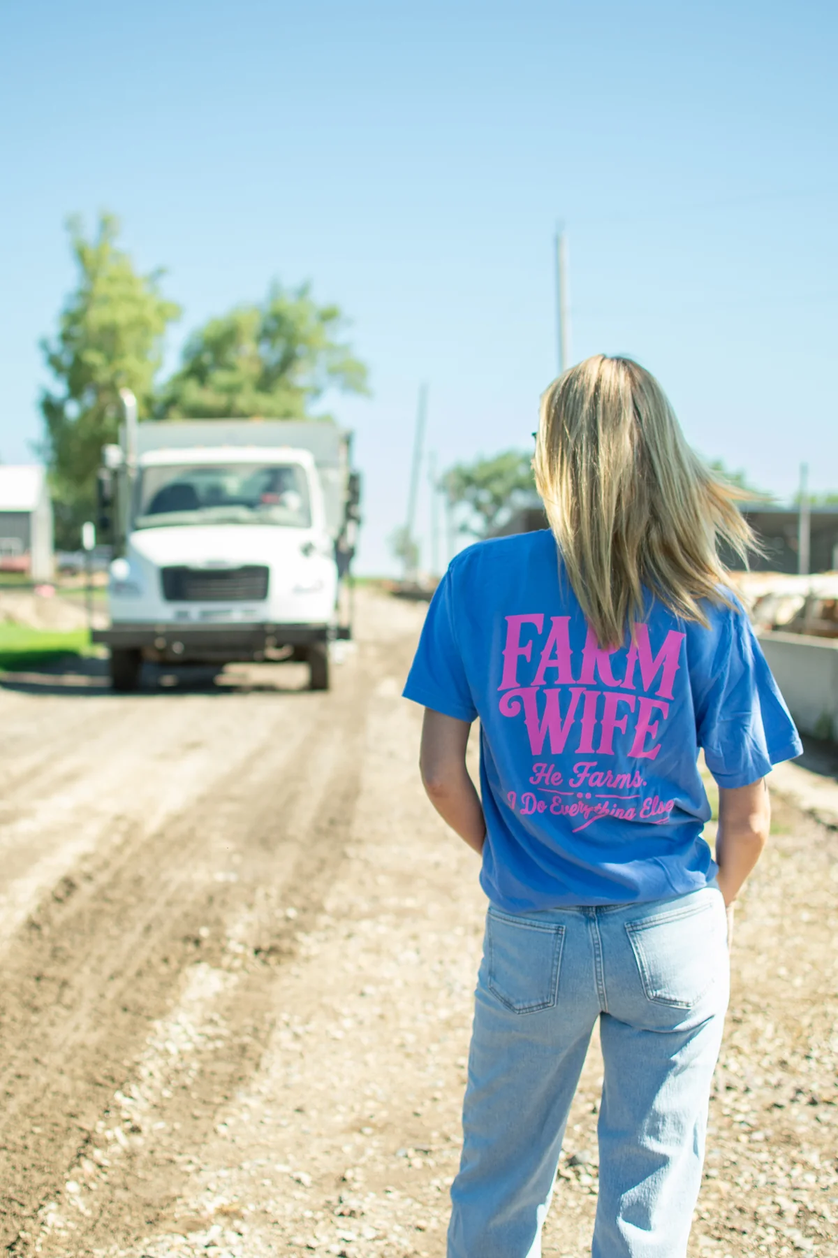 'Farm Wife - He Farms. I Do Everything Else.' Tee - Image 4