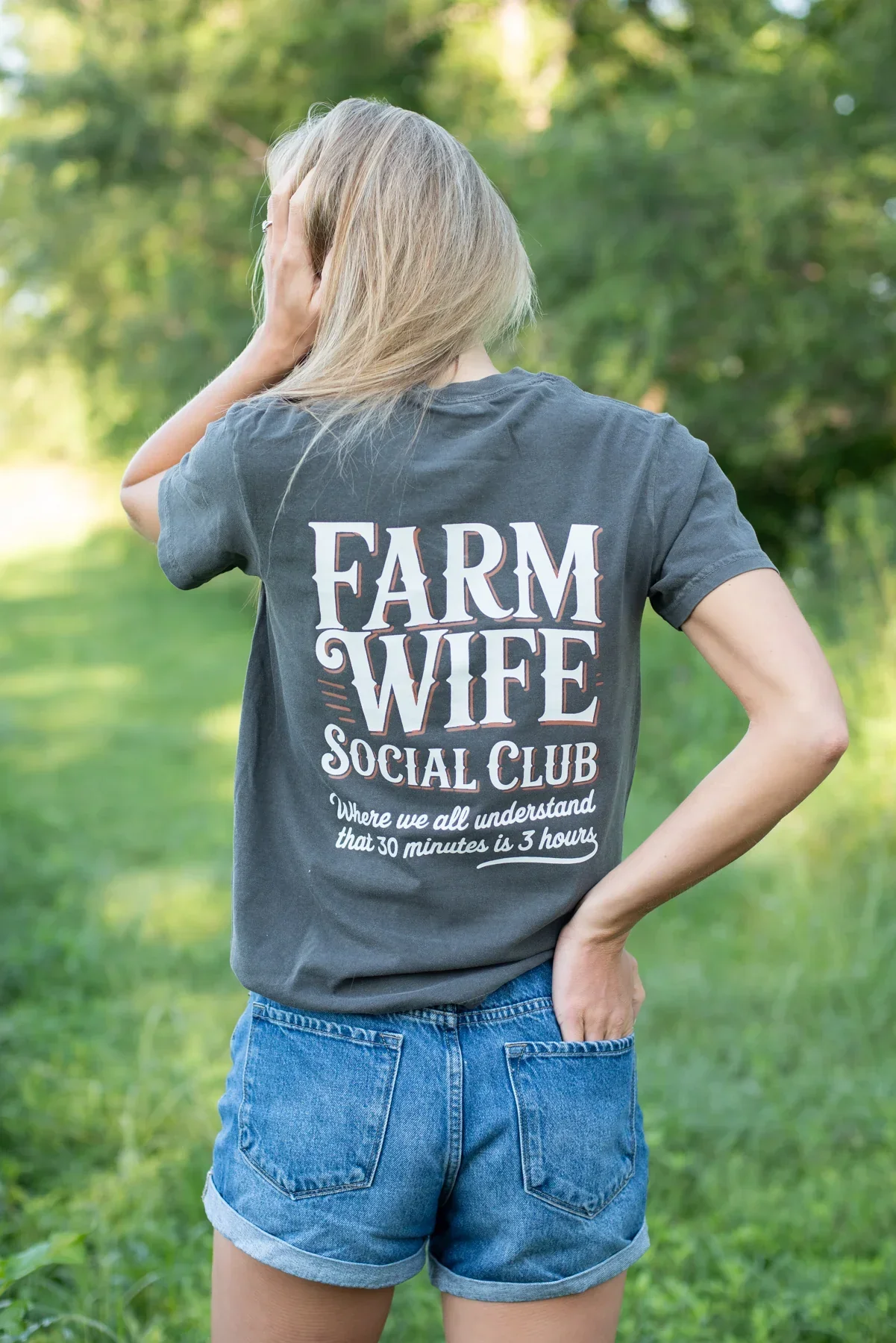 Farm Wife Social Club' Charcoal Tee