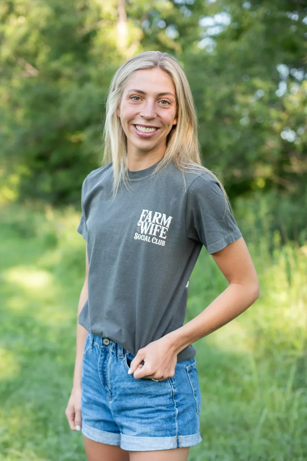 Farm Wife Social Club' Charcoal Tee - Image 3