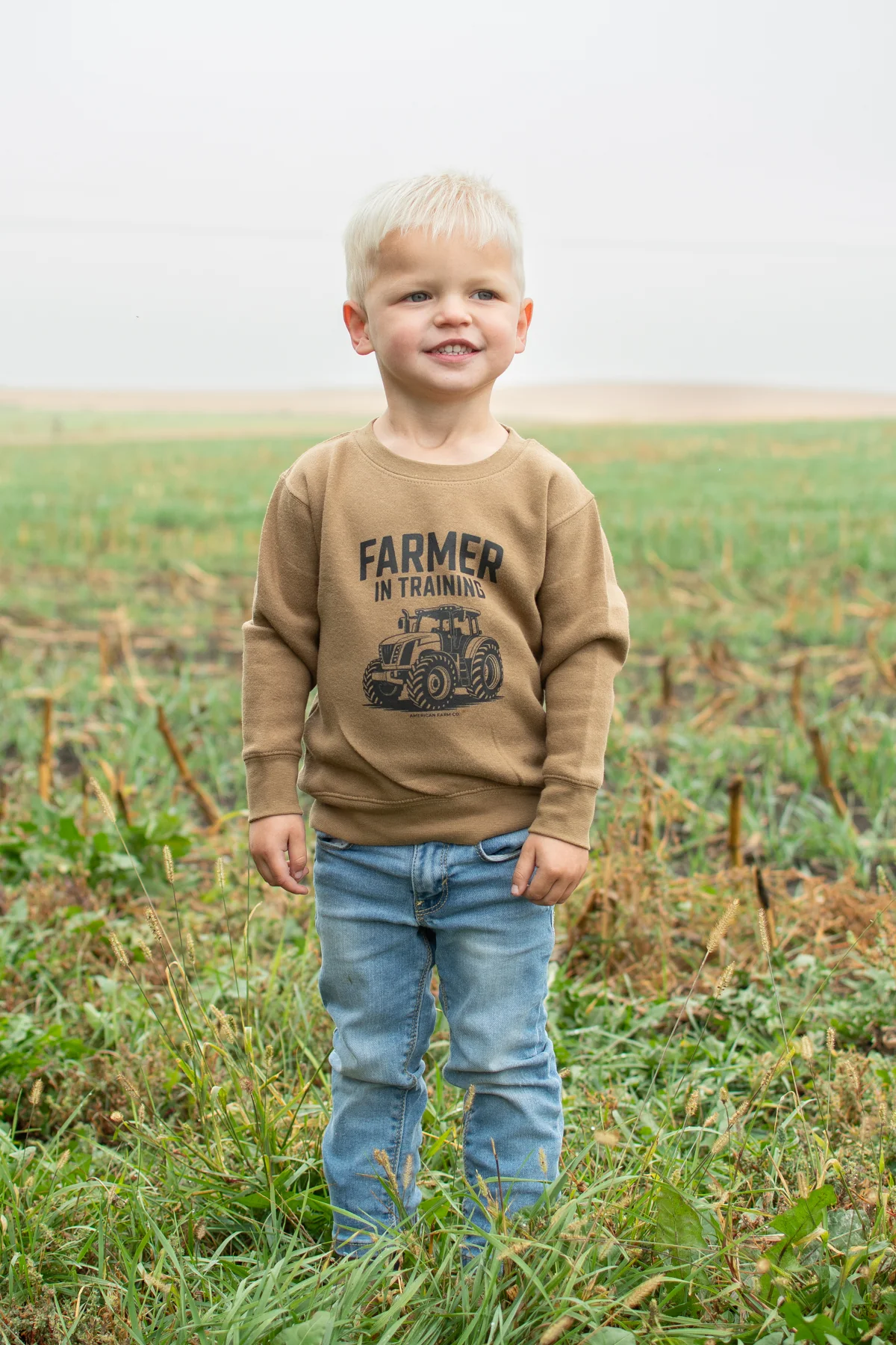 Farmer in Training’ Toddler/Youth Brown Crewneck