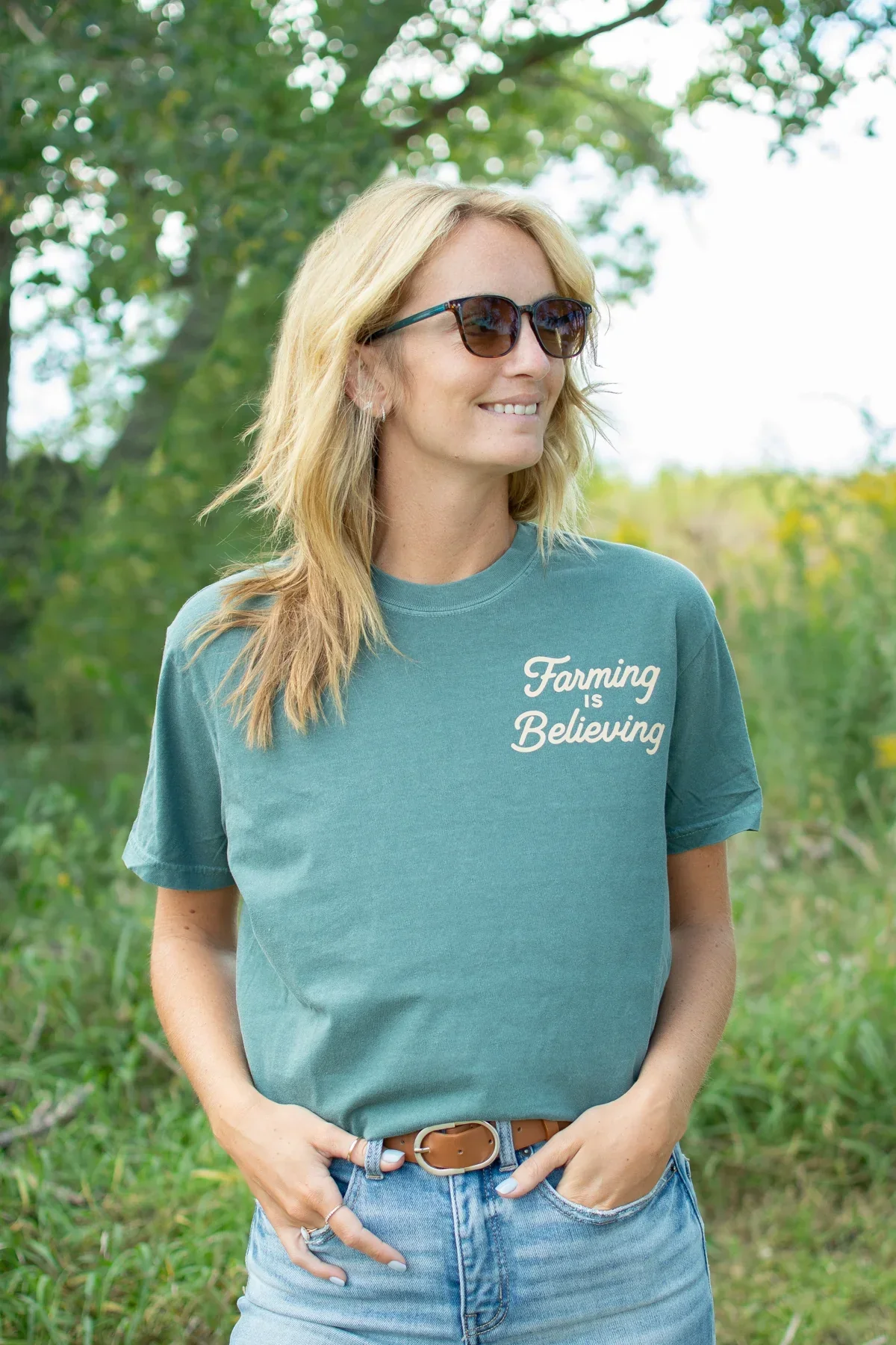 Farming Is Believing' Blue Spruce Tee - Image 2