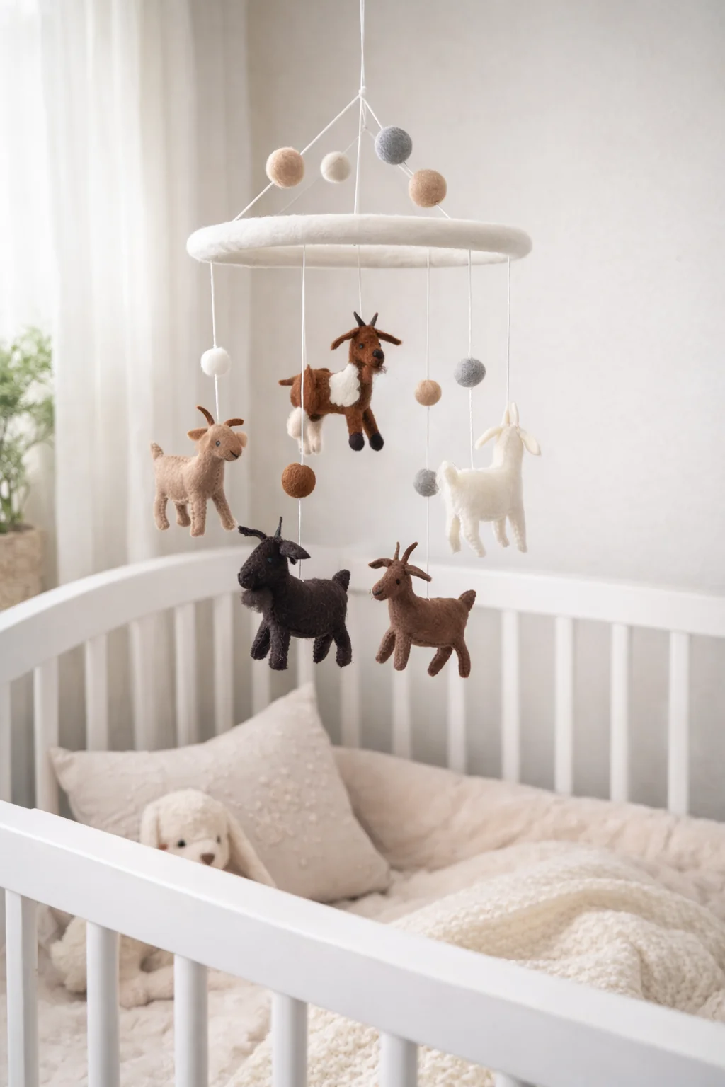 Goat Felt Baby Mobile