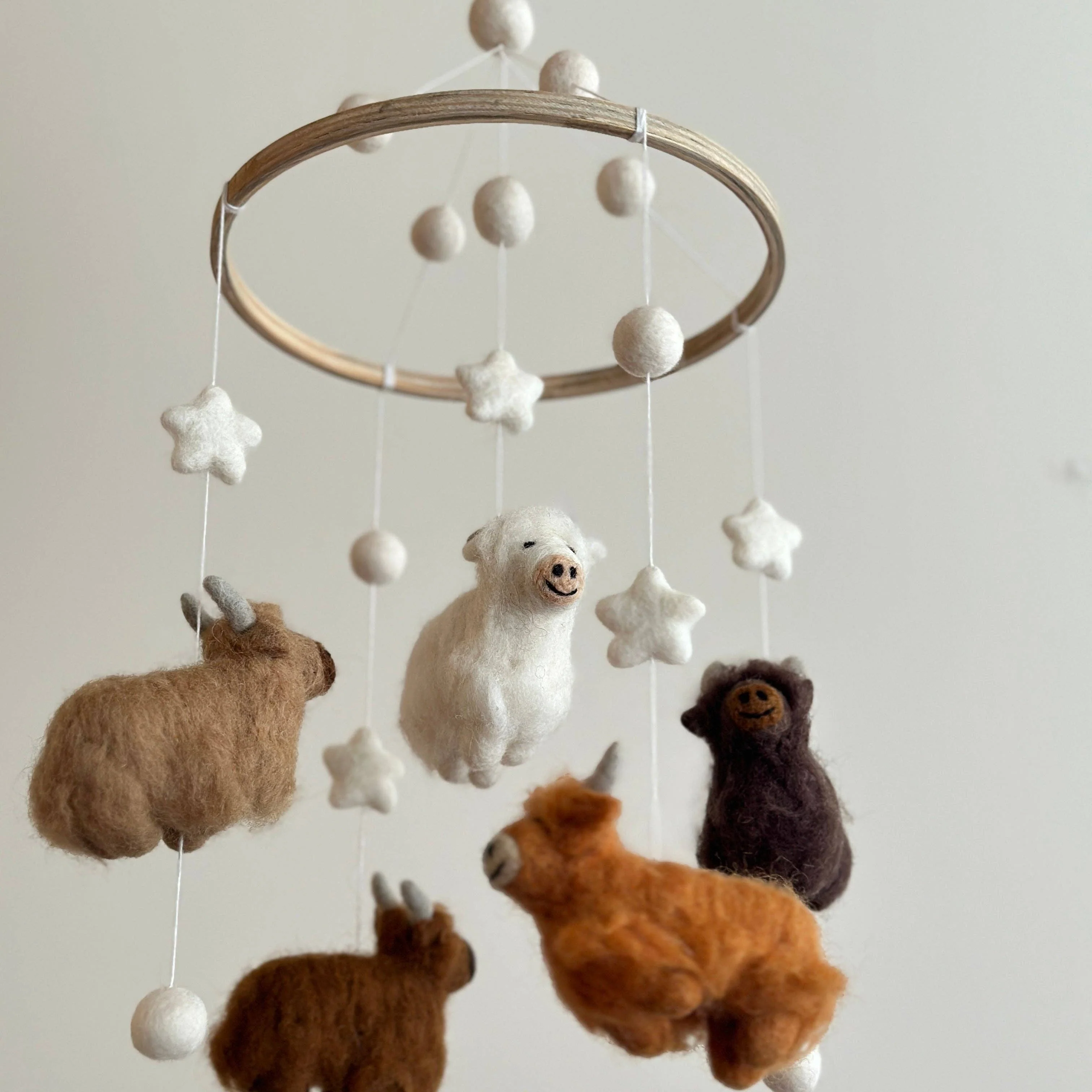 Highland Cow Felt Baby Mobile - Image 4