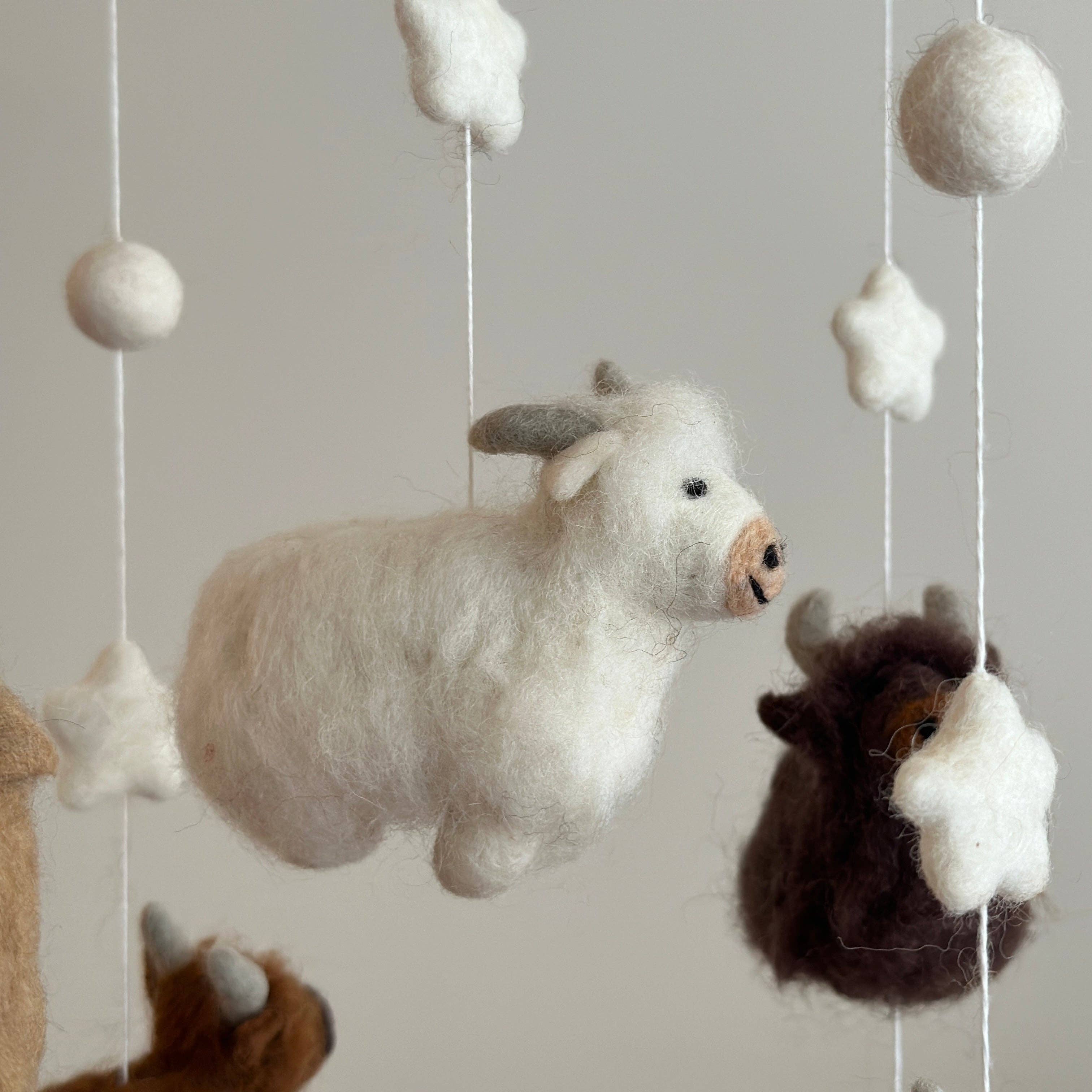 Highland Cow Felt Baby Mobile - Image 6