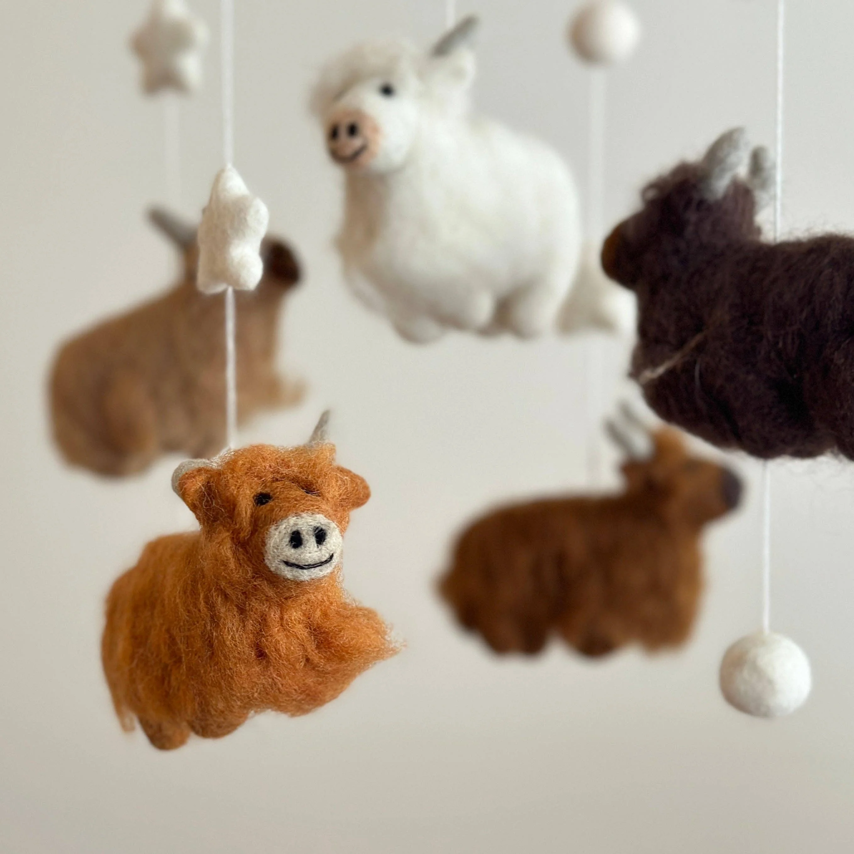 Highland Cow Felt Baby Mobile - Image 7