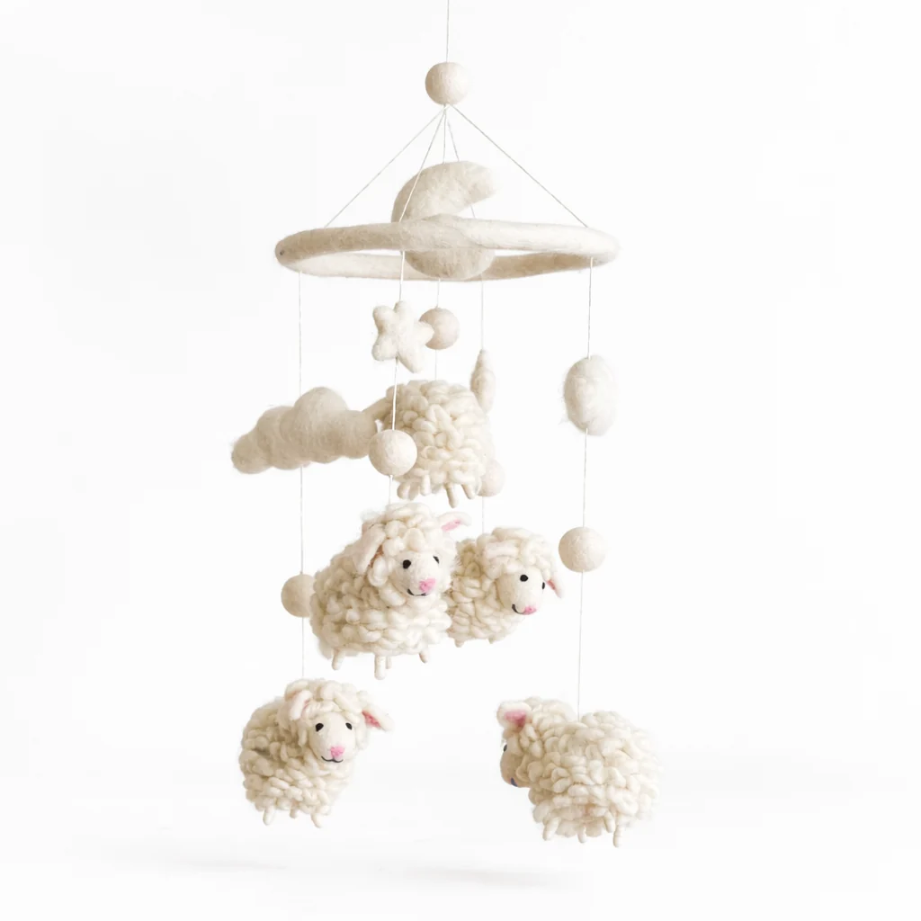 Sheep Felt Baby Mobile - Image 2