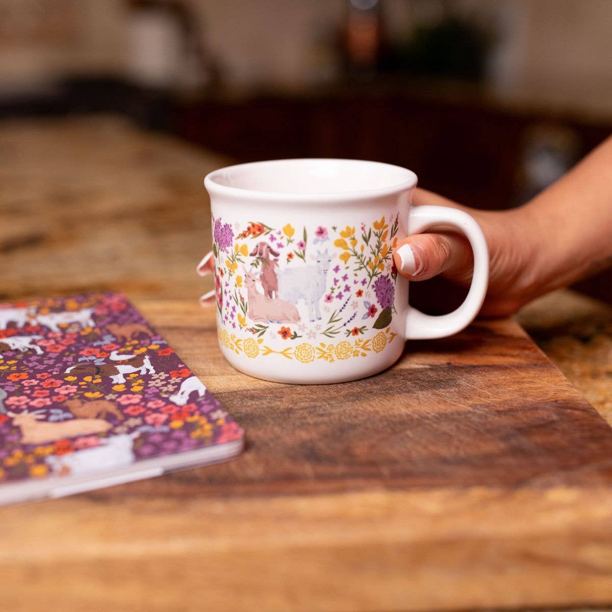 Goat Folk Floral Mug - Image 3