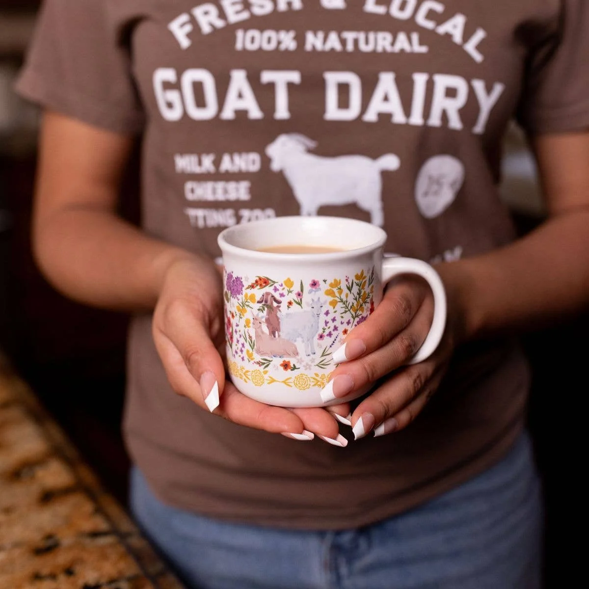 Goat Folk Floral Mug - Image 4