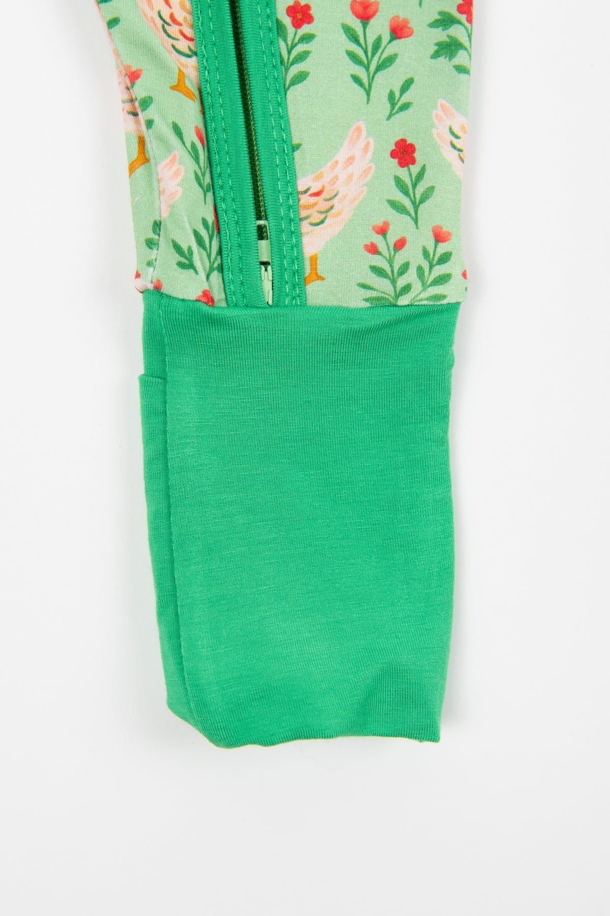 Green Chickens & Blooms Baby Bamboo Zippy - Image 8