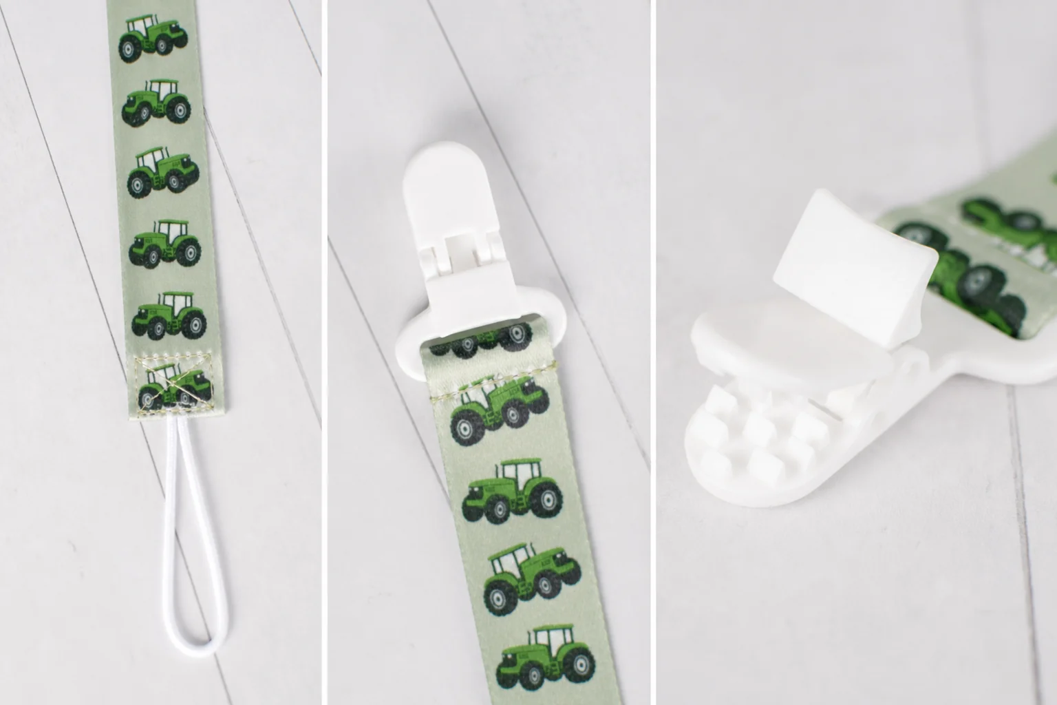 Green Tractor Paci Clip - Image 3