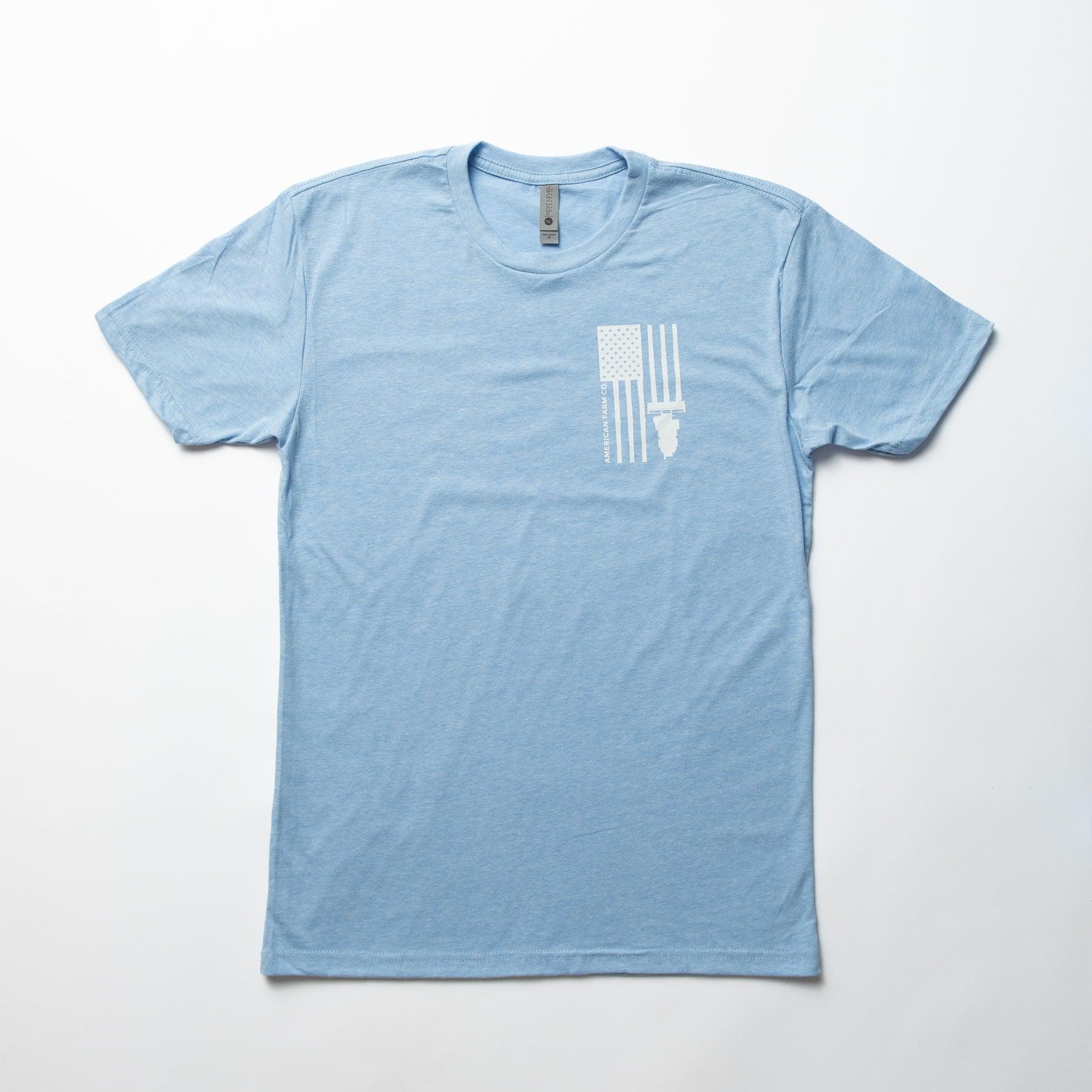 Harvest Flag Essentials Heather Blue Tee - Image 5