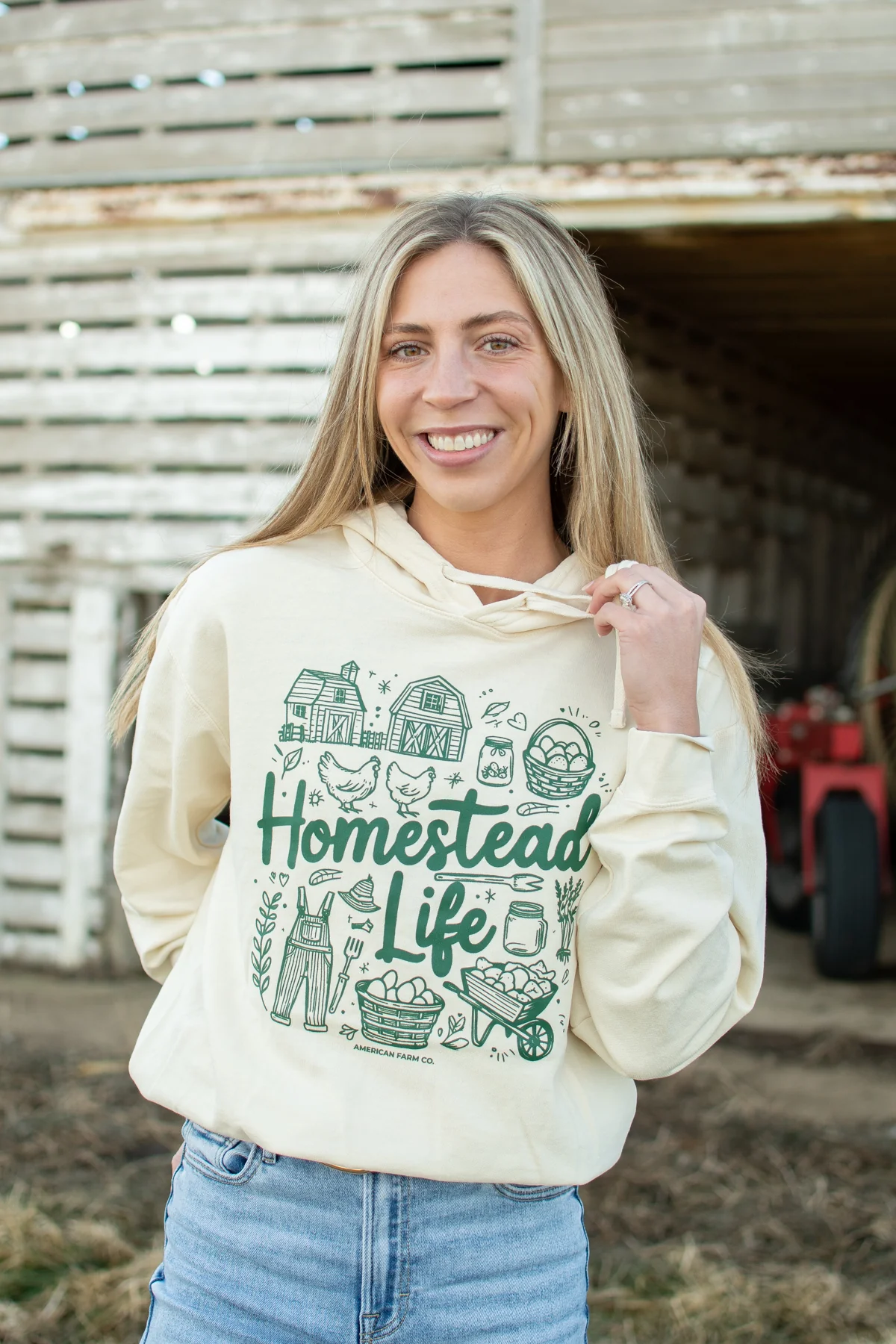 Homestead Life' Ivory Hoodie - Image 3