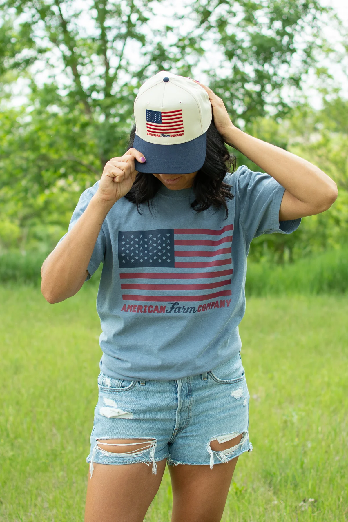 American Farm Company Flag Embroidered Trucker Hat - Image 6