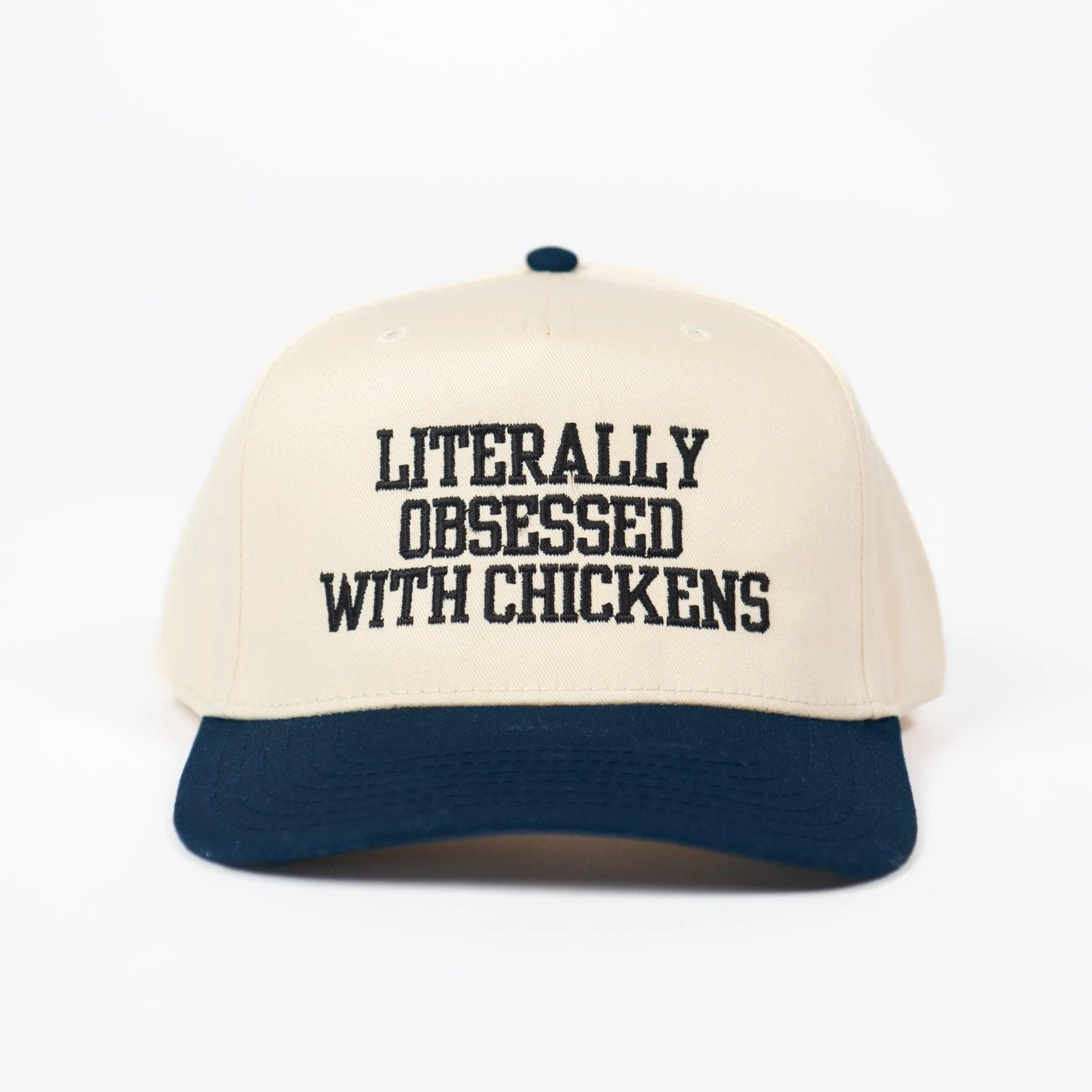 Literally Obsessed With Chickens' Embroidered Trucker Hat