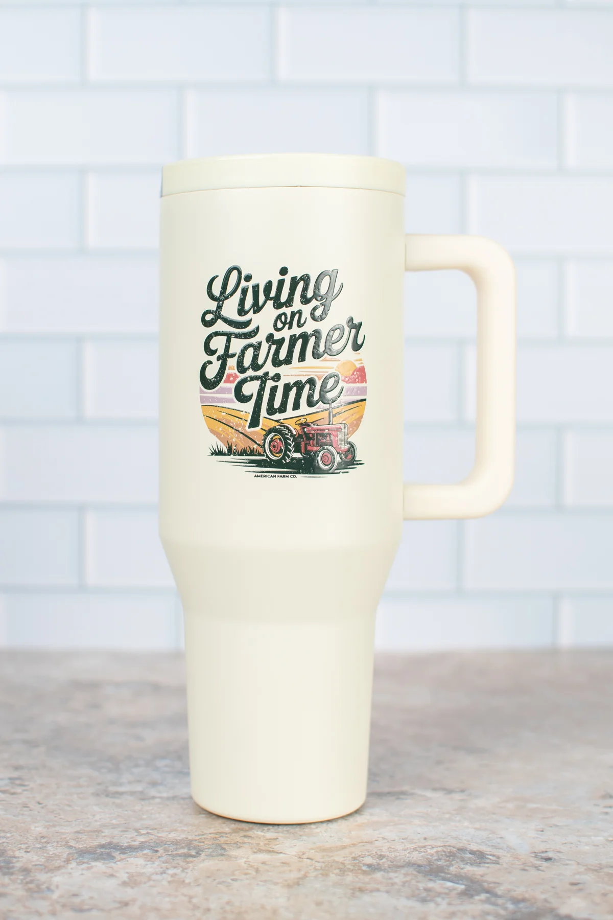 Livin on Farmer Time' 40oz Water Tank Tumbler - Image 6