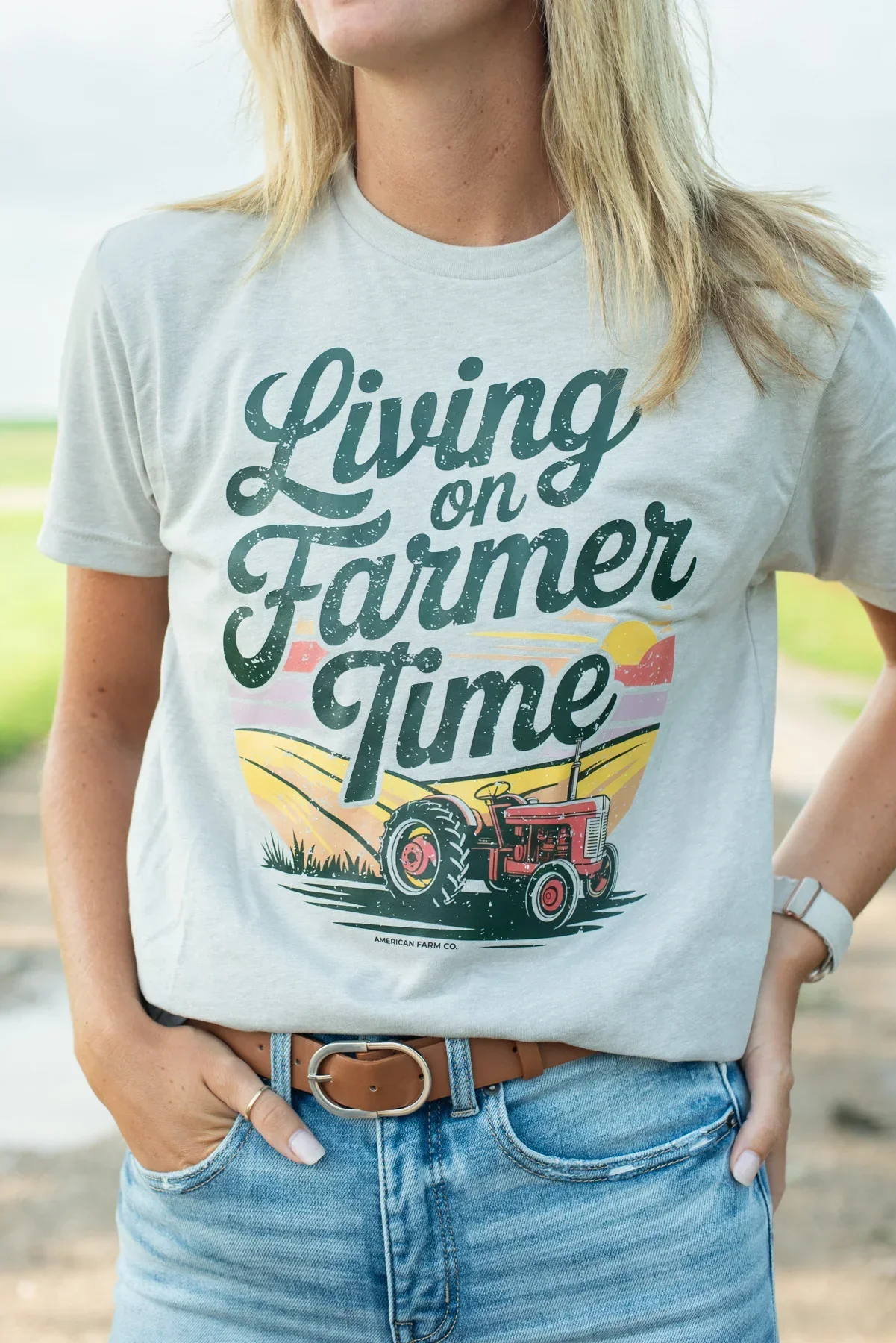 Living On Farmer Time' Essentials Tee - Image 2