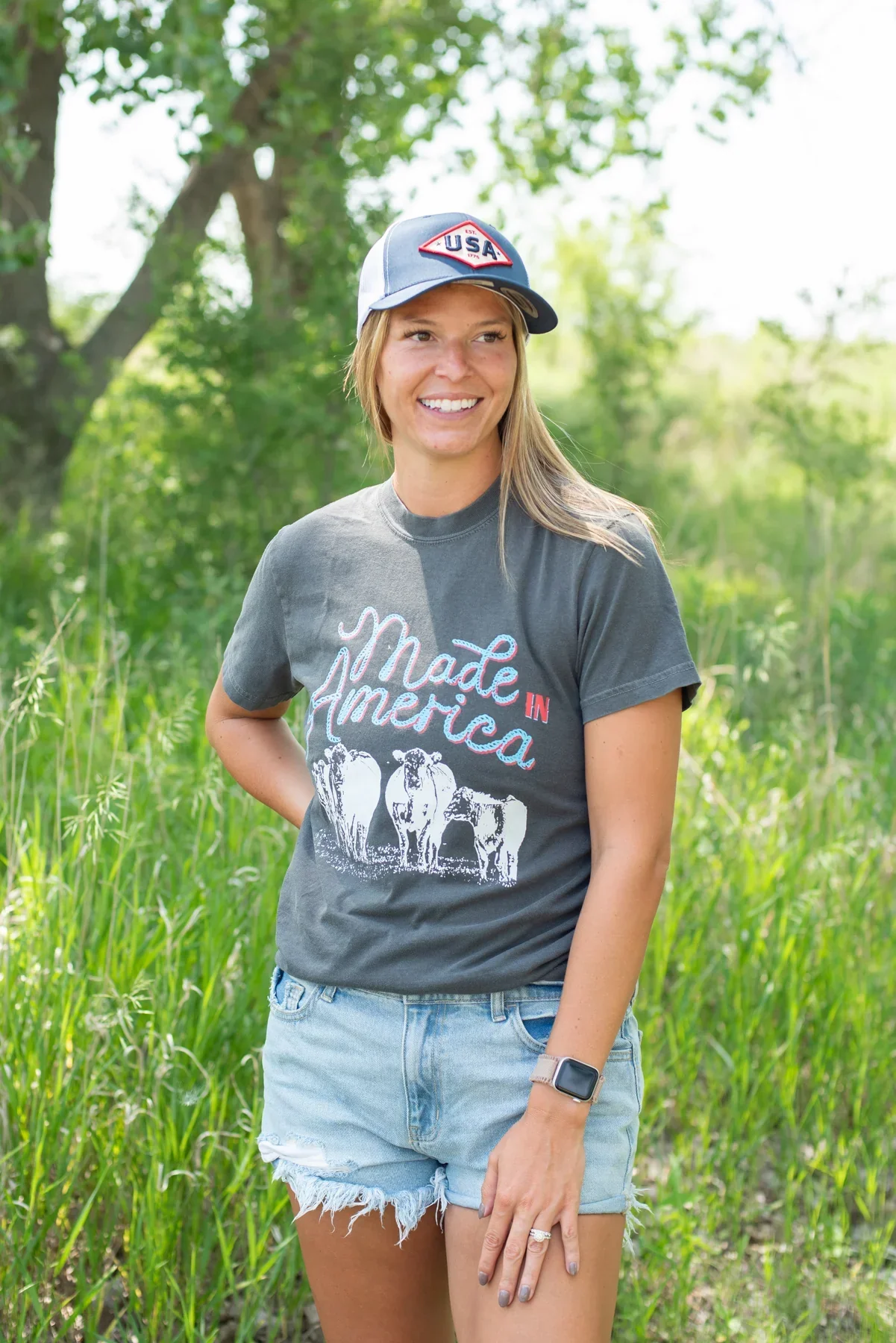 Made in America' Beef Charcoal Tee - Image 2